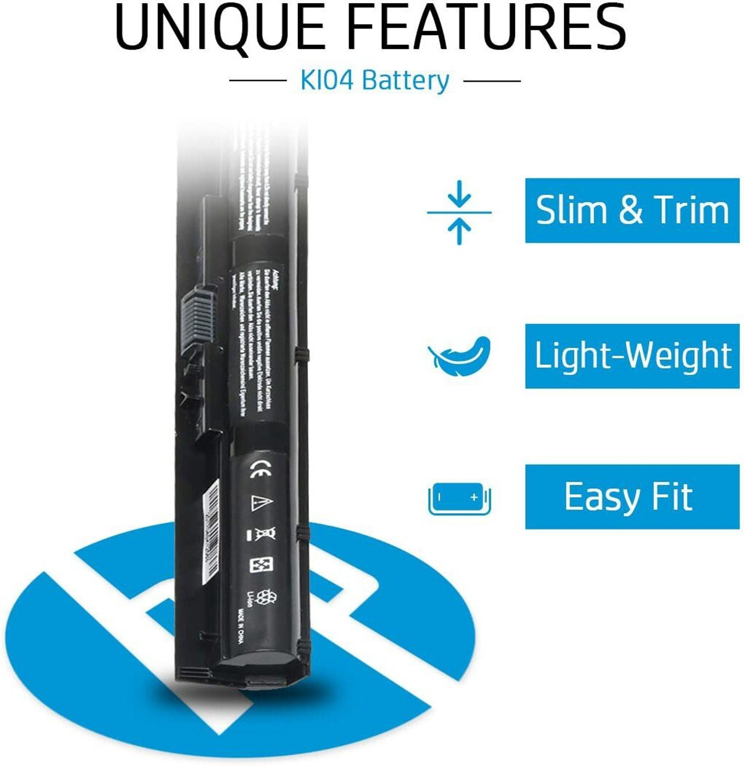 Image of HP KI04 800009-240491 800010-421 800-001 800050-001 4 Cell Laptop Battery