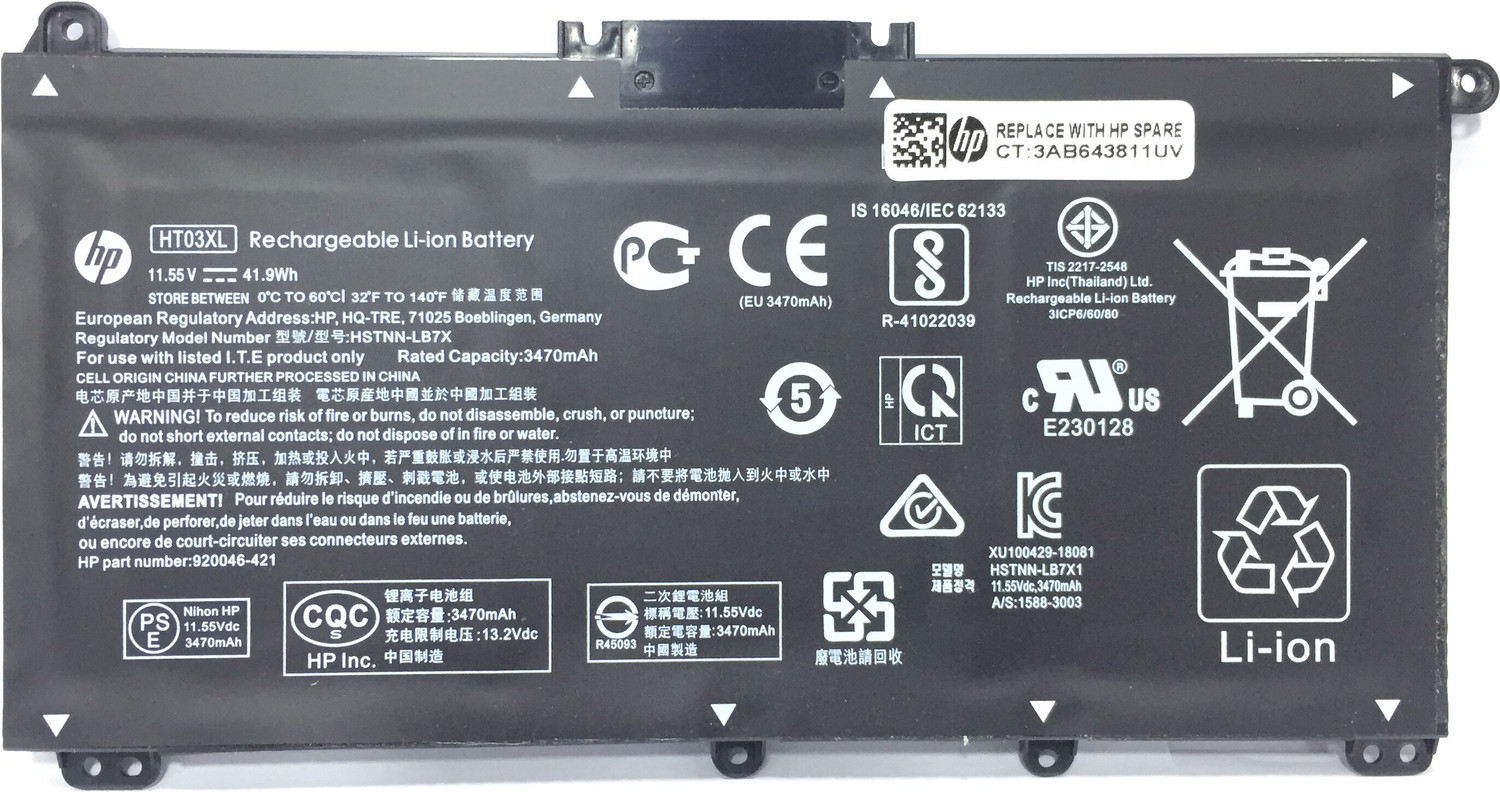 Image of HP TF03XL HT03XL battery for Pavilion Laptop 3 Cell Laptop Battery