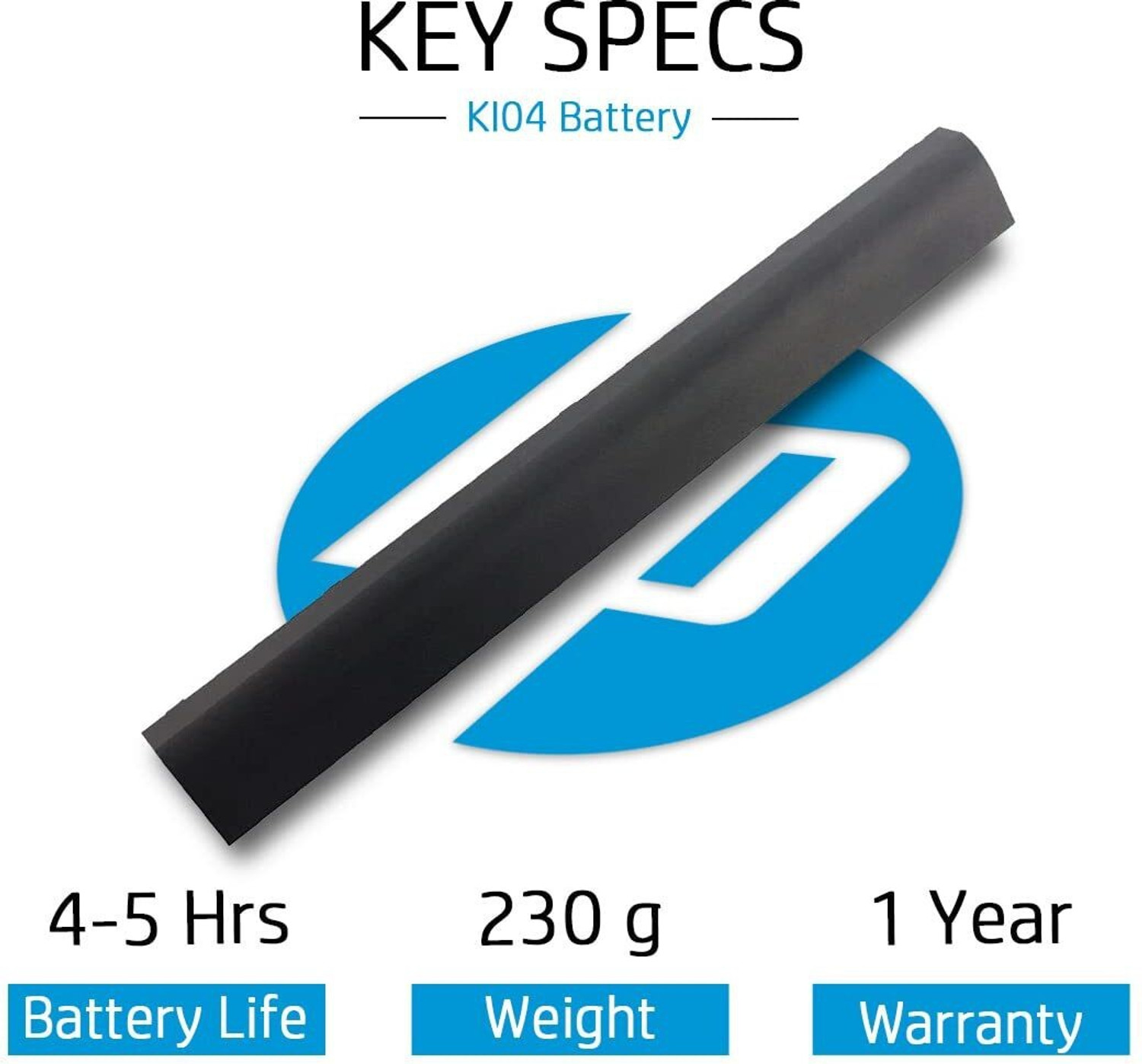 Image of HP KI04 800009-240491 800010-421 800-001 800050-001 4 Cell Laptop Battery