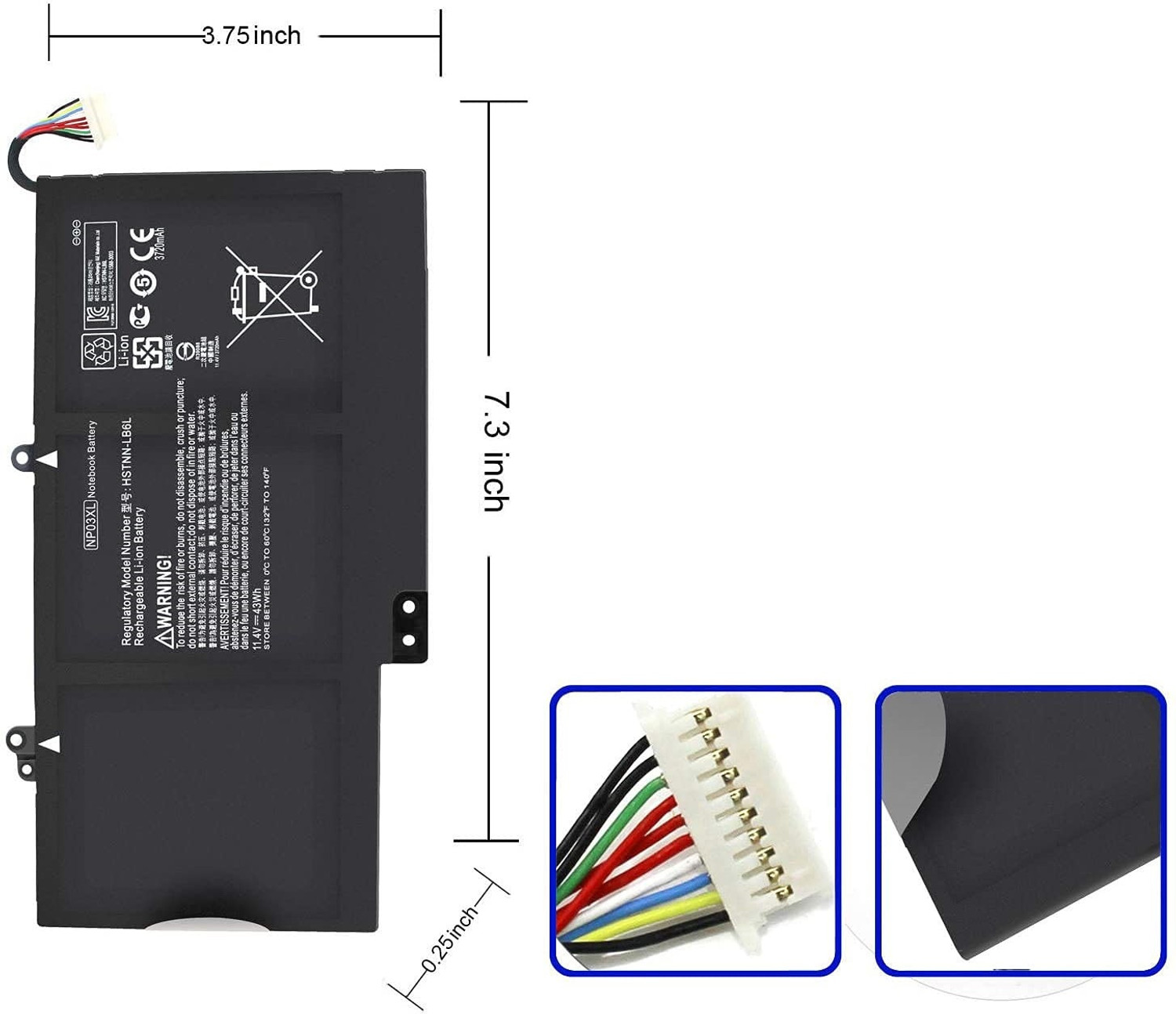 Image of WEFLY NP03XL Laptop Battery Compatible For HP Pavilion X360 13-A080NA 4 Cell Laptop Battery