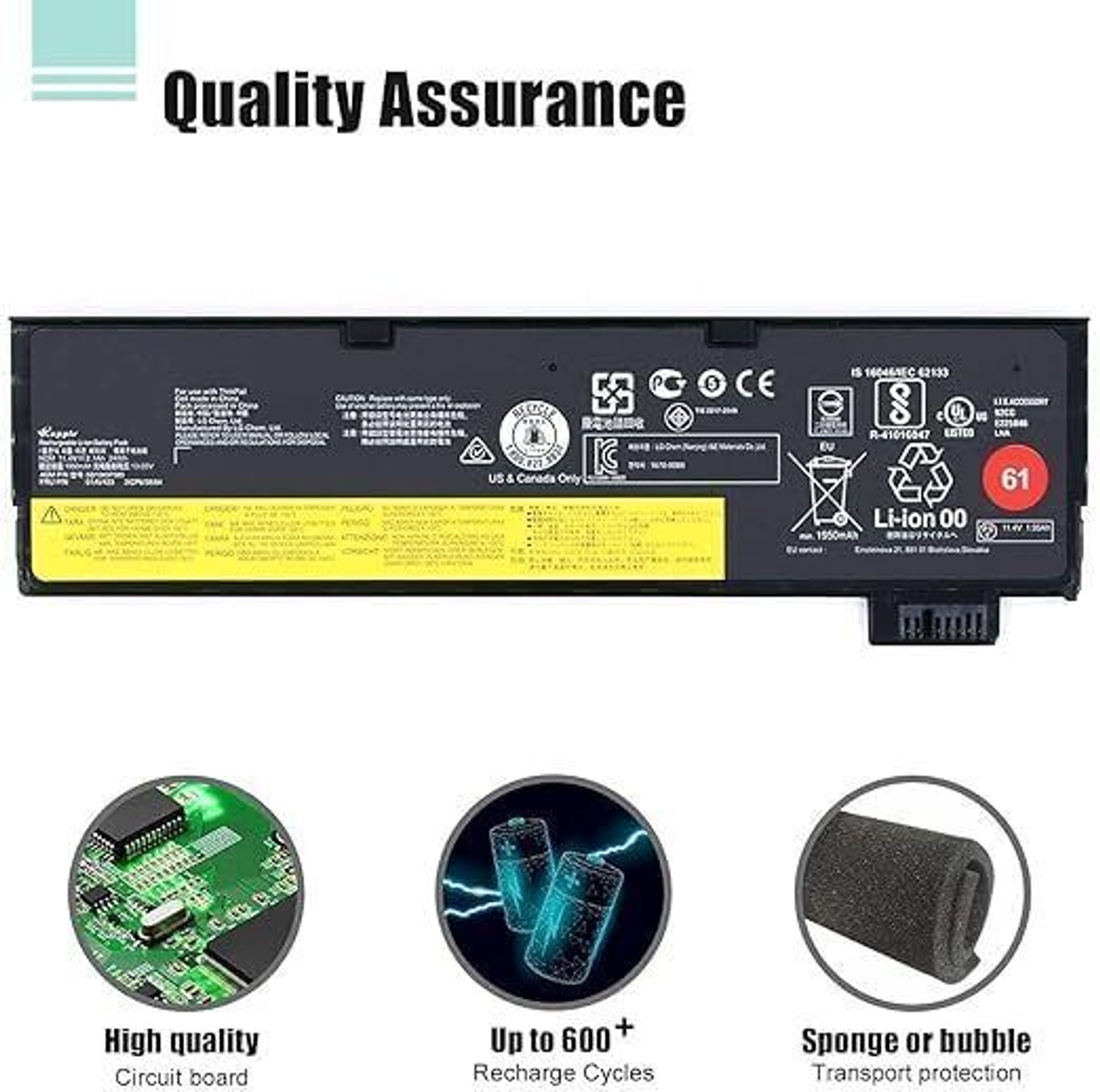 Image of R & I SB10K97580 01AV422 01AV423 Laptop Battery Compatible with Lenovo ThinkPad A475 A485 T470 T570 T480 T580 3 Cell Laptop Battery