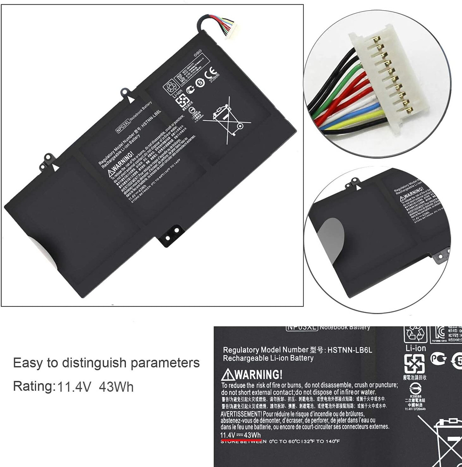 Image of WEFLY NP03XL Laptop Battery Compatible For HP Pavilion X360 13-A080NA 4 Cell Laptop Battery