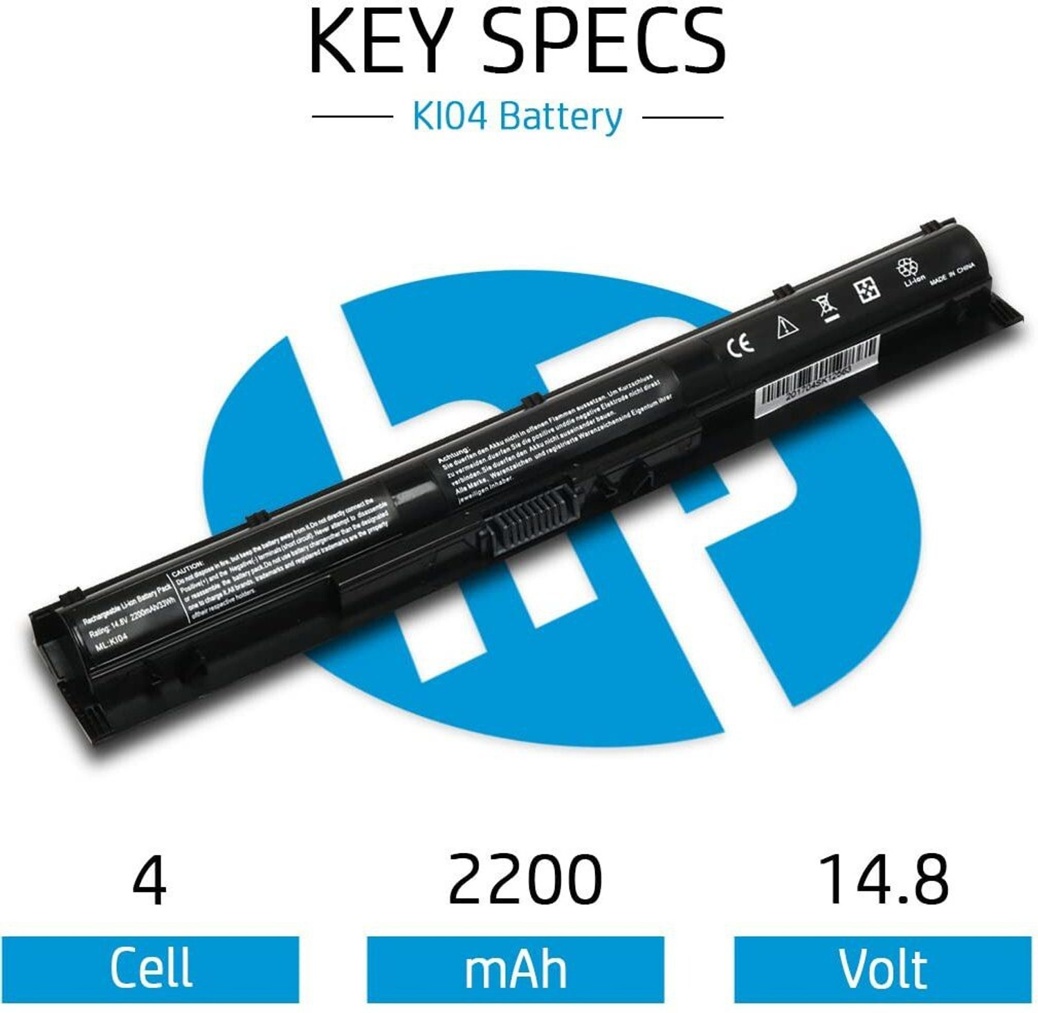 Image of HP KI04 800009-240491 800010-421 800-001 800050-001 4 Cell Laptop Battery