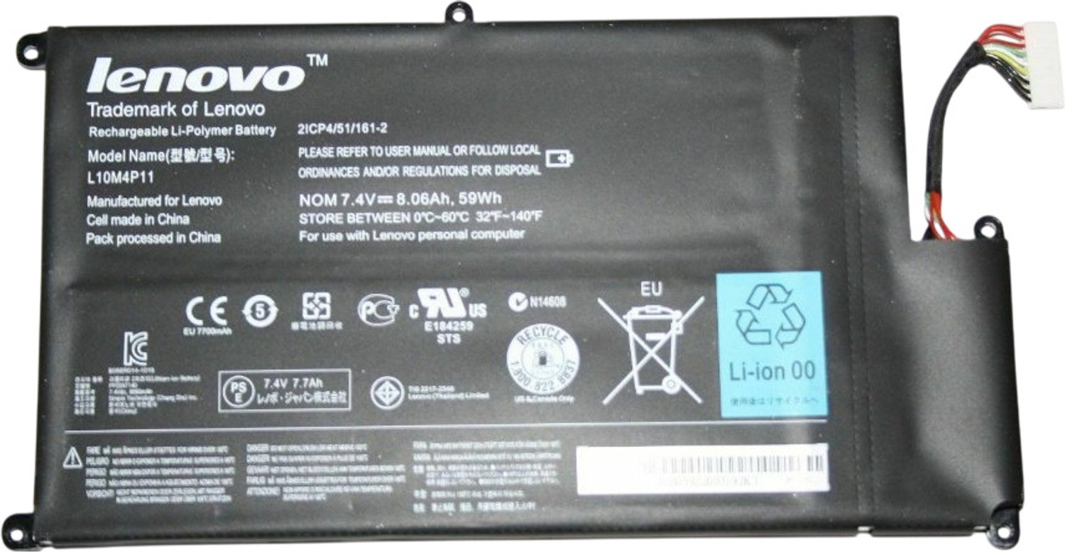 Image of Lenovo L10M4P11 Battery for IdeaPad U410 Series, 7.4V, 59Wh, 8060mAh, Black, 4 Cell Internal Laptop Battery 4 Cell Laptop Battery