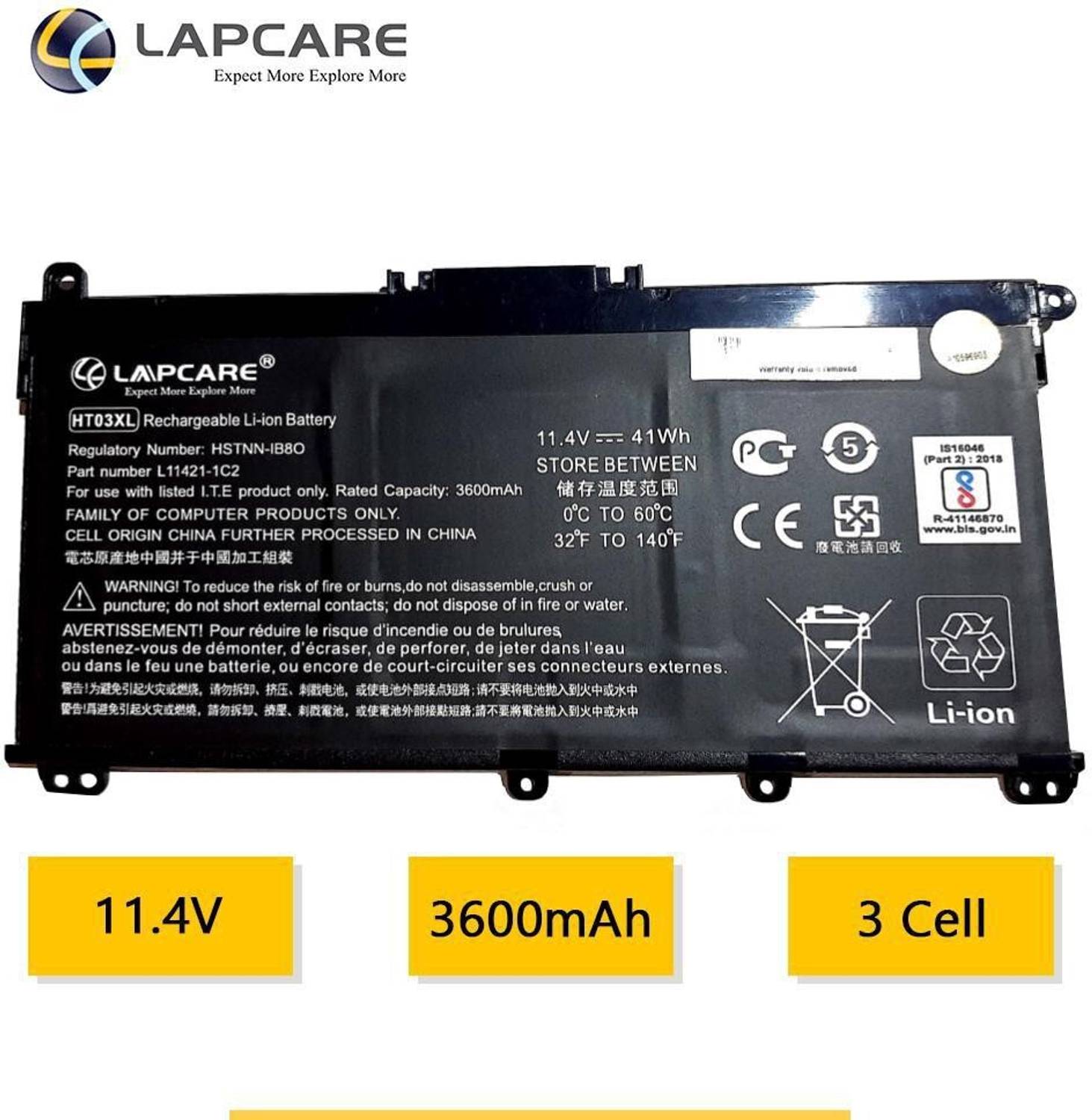 LAPCARE Pavilion X360 14-CE 3 Cell Laptop Battery - Image 2