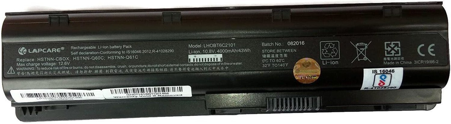 Image of LAPCARE MU06 593553-001 CQ42 CQ43 CQ56 CQ58 G42 G62 G6 G4 6 Cell 6 Cell Laptop Battery
