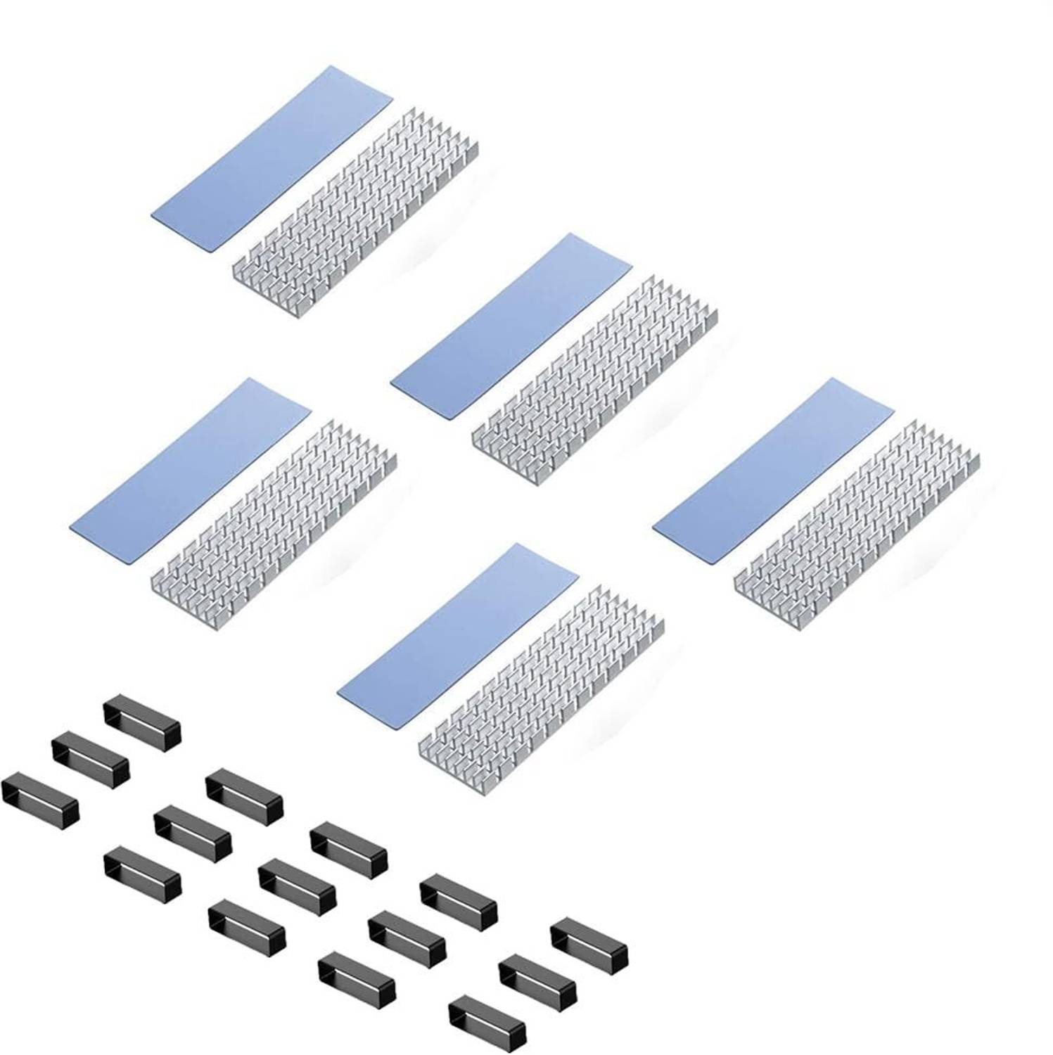 1Goal Heat Sinks for M.2 SSD Heatsink Cooling Radiator,PCIE M.2 SSD Cooling Fin, 5 PCS Laptop Heat Sink
