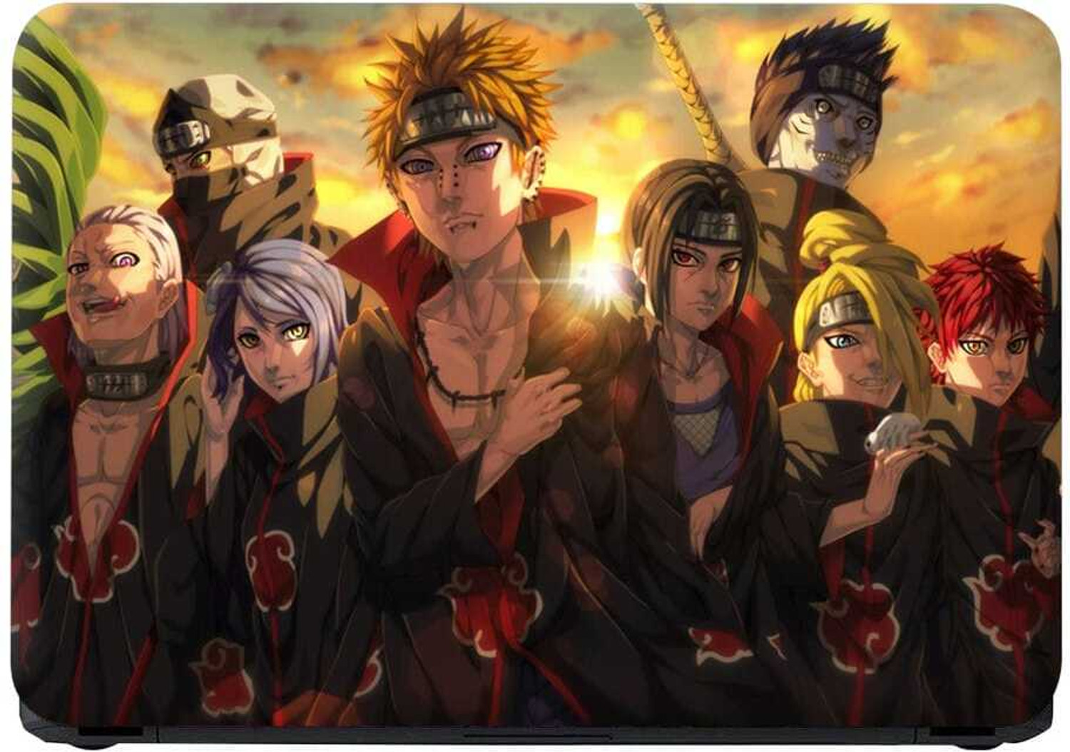 Image of Anweshas Full Body Laptop Skin Sticker Upto 15.6 inches - Akatsuki Organization Anime Self Adhesive Vinyl Reusable Laptop Skin Compatible for 15.6 inch