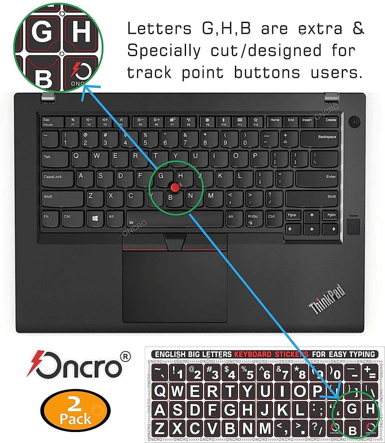 Image of ONCRO Language Typing font English keyboard sticker for laptop alphabets stickers keyboard sticker Laptop Skin Compatible for 15 inch