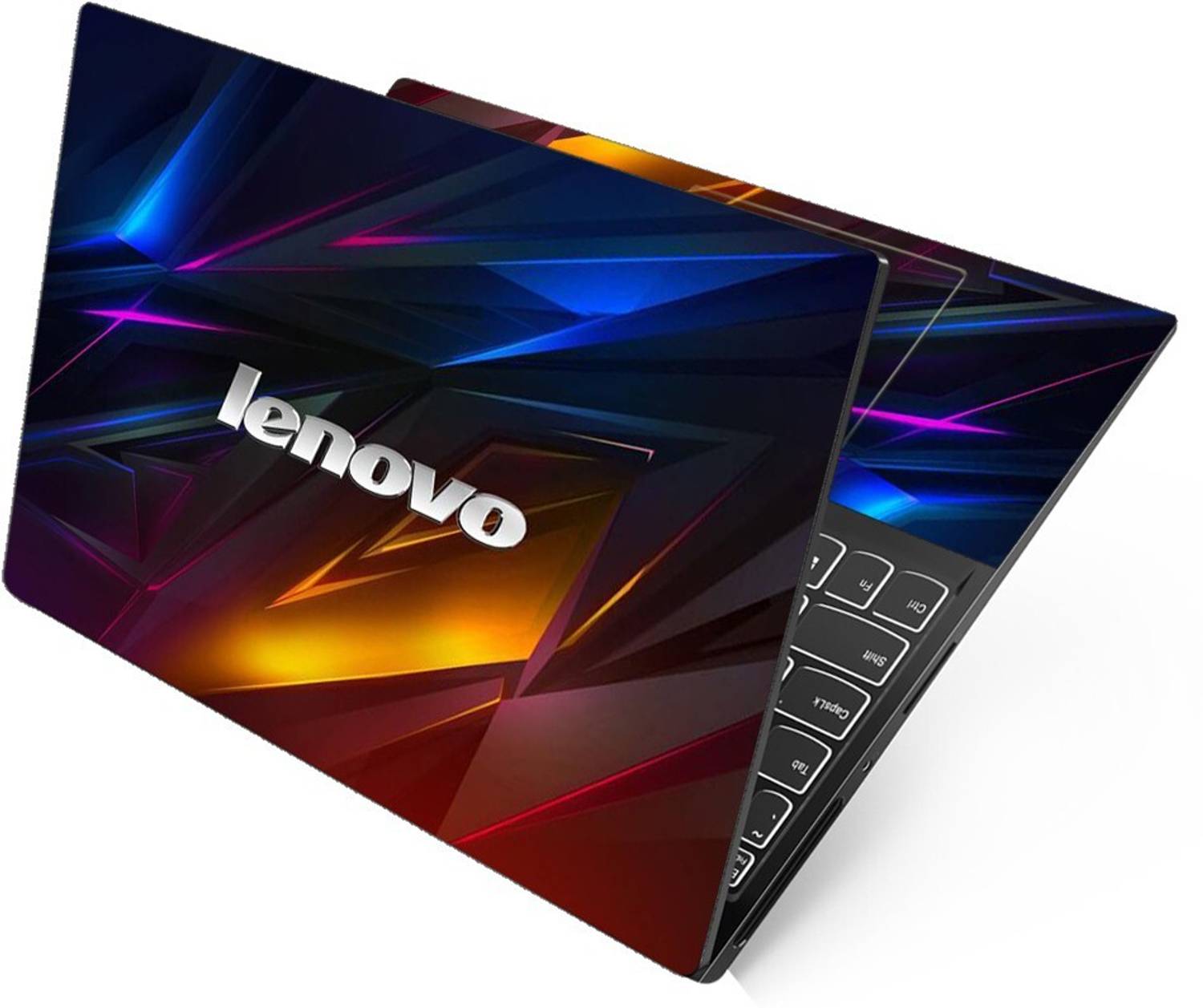 Anweshas HD Printed Full Panel Laptop Skin Sticker Vinyl Fits Size Upto 15 inches No Residue, Bubble Free, Waterproof - Lenovo 3D Multi Abstract Self Adhesive Vinyl Reusable Laptop Skin Compatible for 15.6 inch