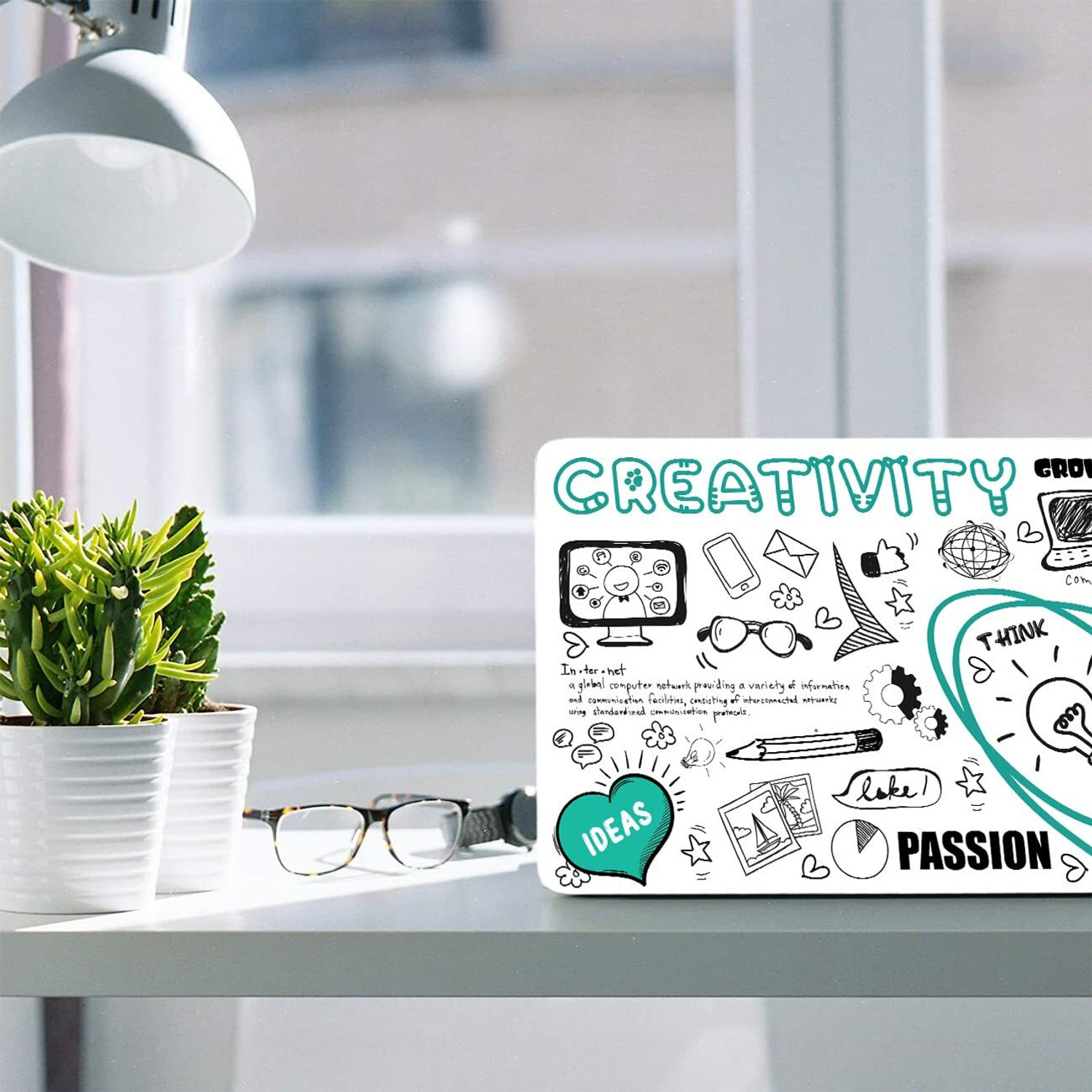 Image of Vasl Creative Thoughts Doodle Design Laptop Skin for all Laptops Vinyl Laptop Skin Compatible for 16 inch