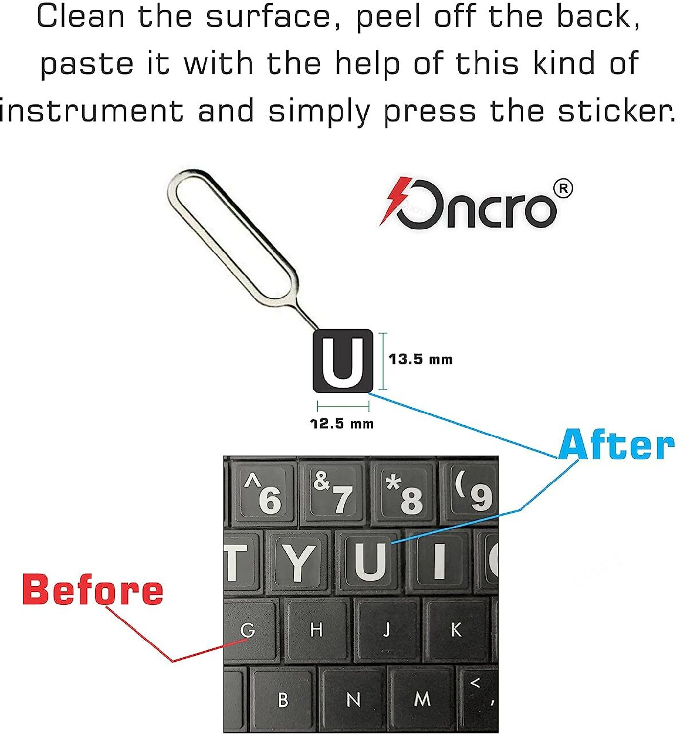 Image of ONCRO Language Typing font English keyboard sticker for laptop alphabets stickers keyboard sticker Laptop Skin Compatible for 15 inch