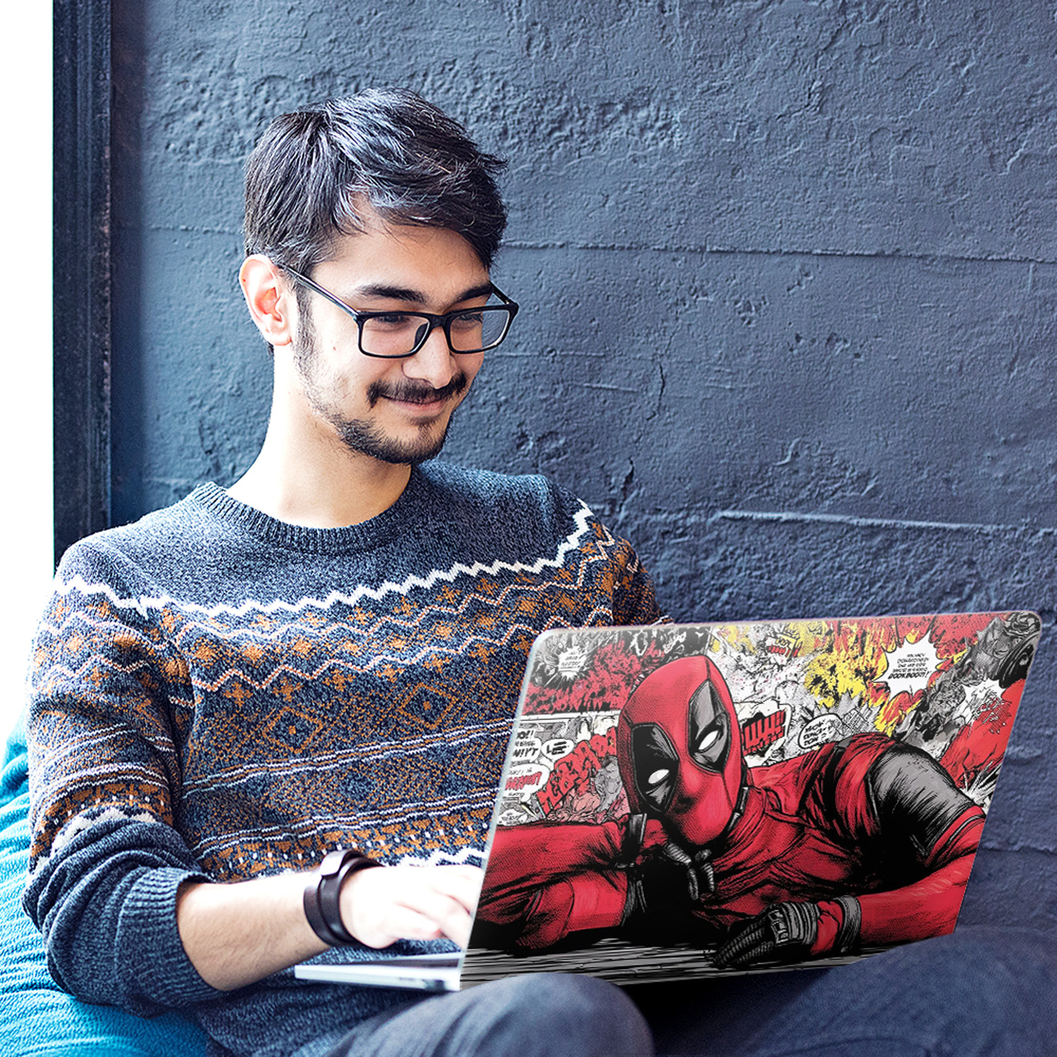 Image of Inkykart DSGN 209 Full Body Laptop Skin Bubble-Free| Laminated| Removable| HD Quality vinyl Laptop Skin Compatible for 15.6 inch