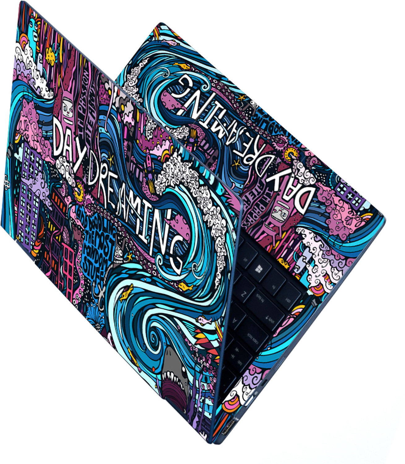 Image of STICKER PRO Full Body Laptop Skin For 14 to 15.6 inch Laptop - Day Dreaming Stretched Vinyl Laptop Skin Compatible for 15.6 inch