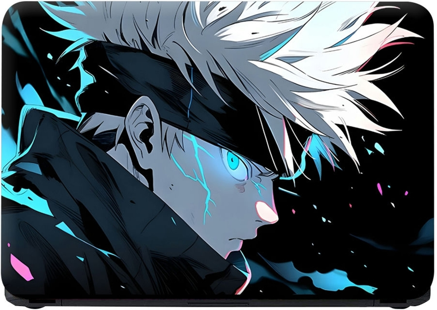 Image of Flipkart SmartBuy Full Body Laptop Skin Sticker - Satoru Gojo Acid Blue Eyes Jujutsu Kaisen Self Adhesive Vinyl Laptop Skin Compatible for 15.6 inch