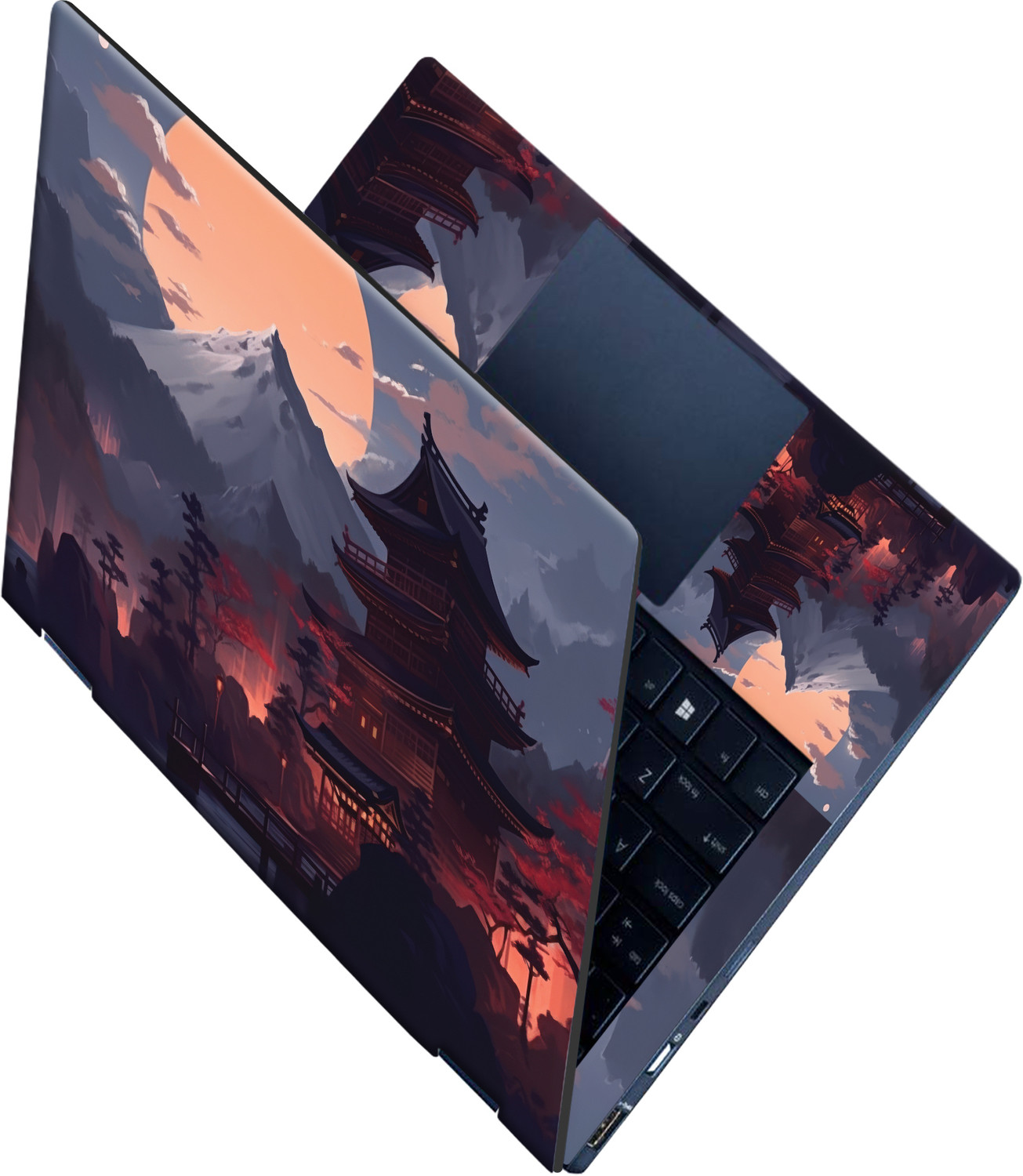 Image of Flipkart SmartBuy All Panel Japanese mountain Vinyl Laptop Skin Compatible for 15.6 inch (Theme: Illustrations)