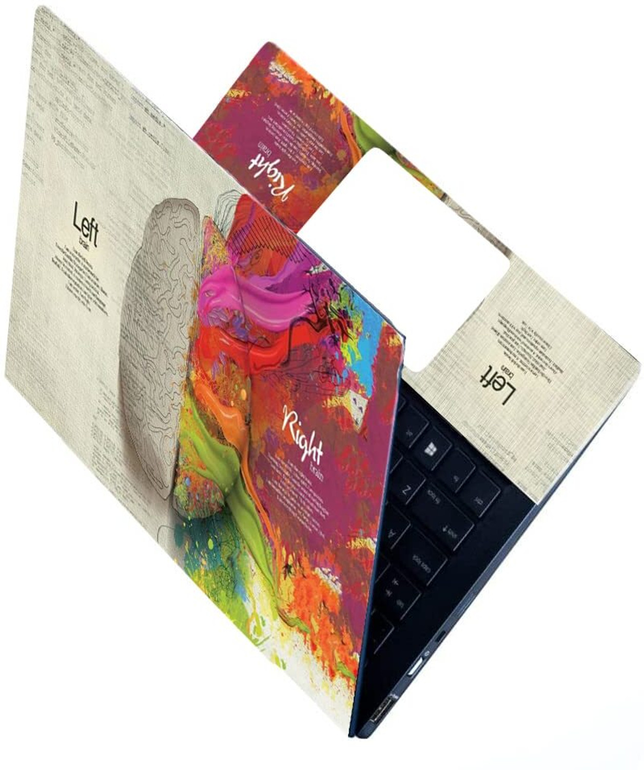 Image of Skinny Full Laptops Skin Bubble-Free HD Quality Sticker FBD SK-14 Left & Right Bain Babble free Vinyl Reusable Laptop Skin Compatible for 15.6 inch