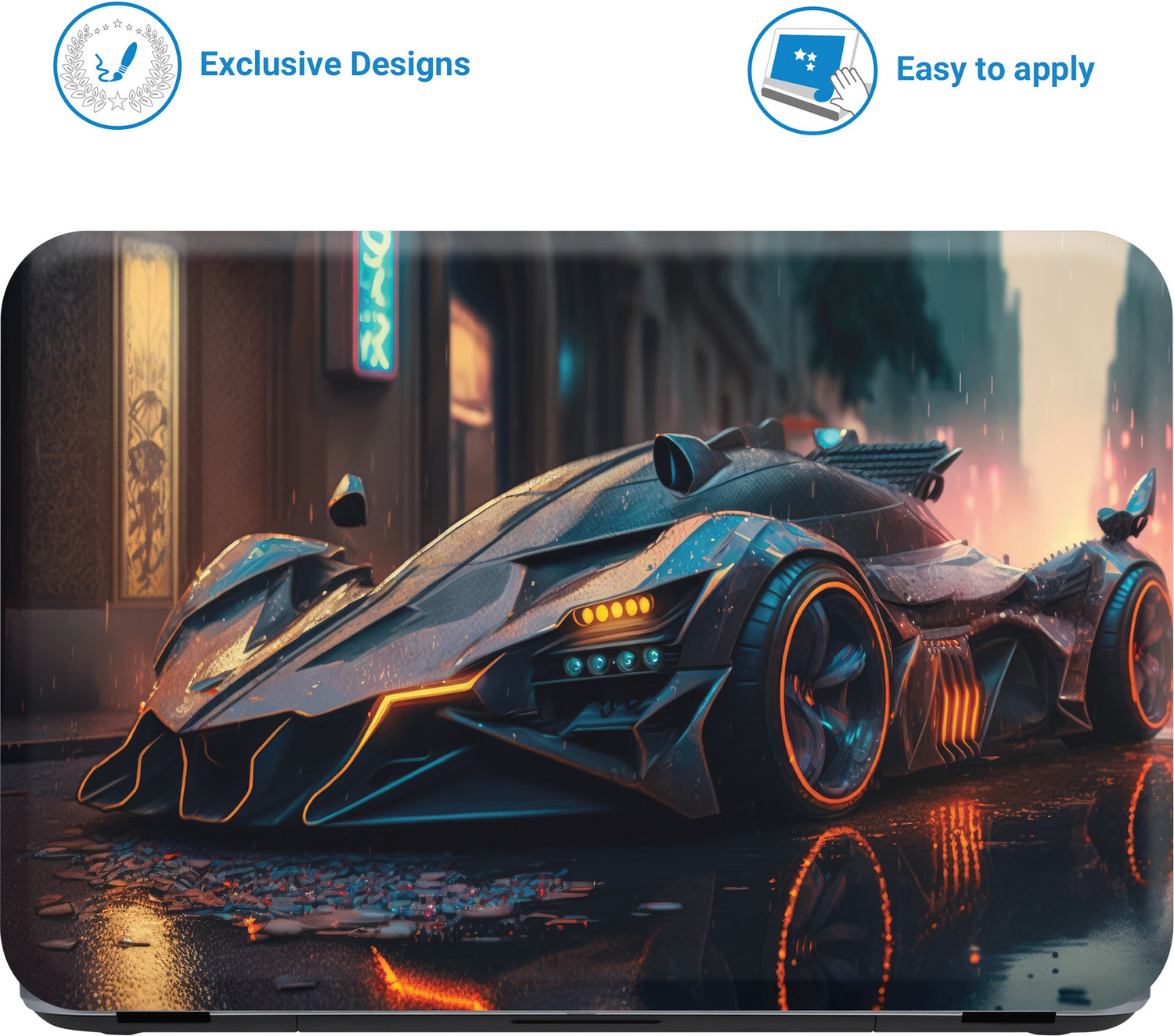Image of Flipkart SmartBuy All Panel Stylish super car Vinyl Laptop Skin Compatible for 15.6 inch