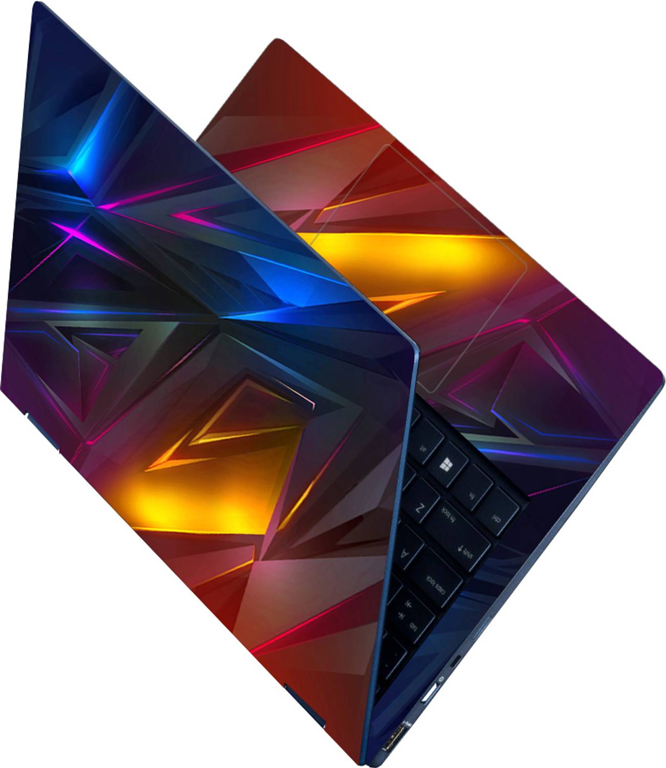 Anweshas Full Body Laptop Skin Sticker - Multicolor 3D Abstract Self Adhesive Vinyl Reusable Laptop Skin Compatible for 15.6 inch