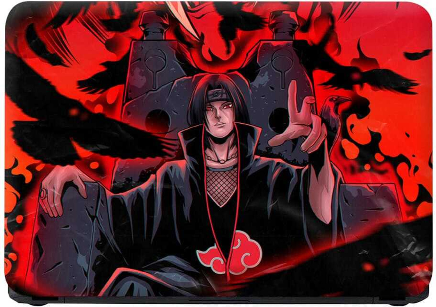 Image of Anweshas Full Body Laptop Skin Sticker Fits Size Upto 15.6 inches - Itachi Kingdom Self Adhesive Vinyl Reusable Laptop Skin Compatible for 15.6 inch