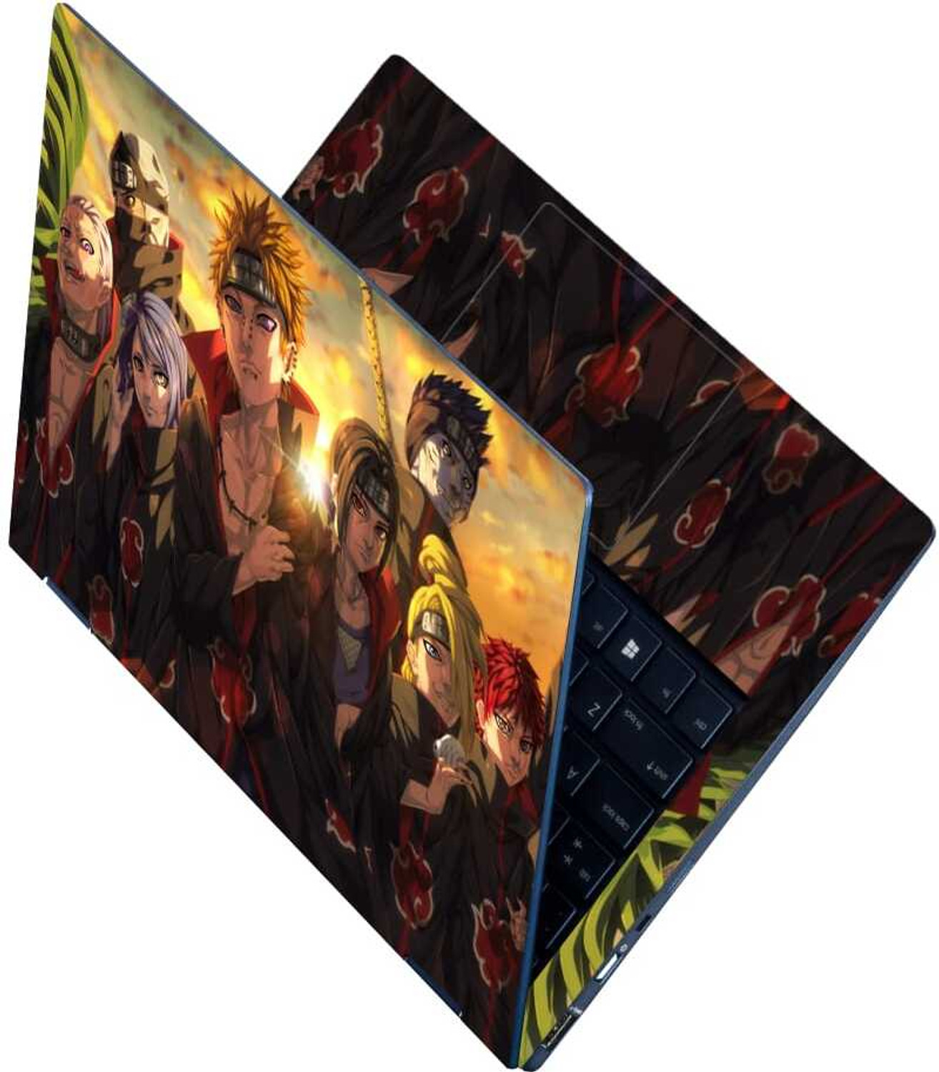 Image of Anweshas Full Body Laptop Skin Sticker Upto 15.6 inches - Akatsuki Organization Anime Self Adhesive Vinyl Reusable Laptop Skin Compatible for 15.6 inch