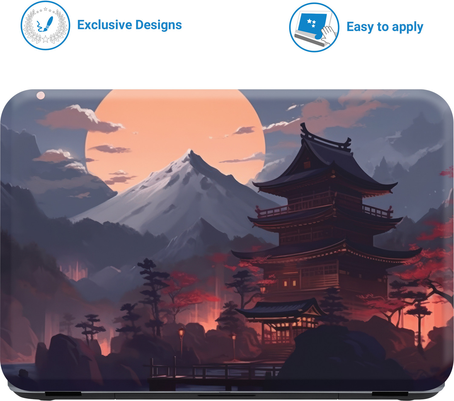 Image of Flipkart SmartBuy All Panel Japanese mountain Vinyl Laptop Skin Compatible for 15.6 inch (Theme: Illustrations)