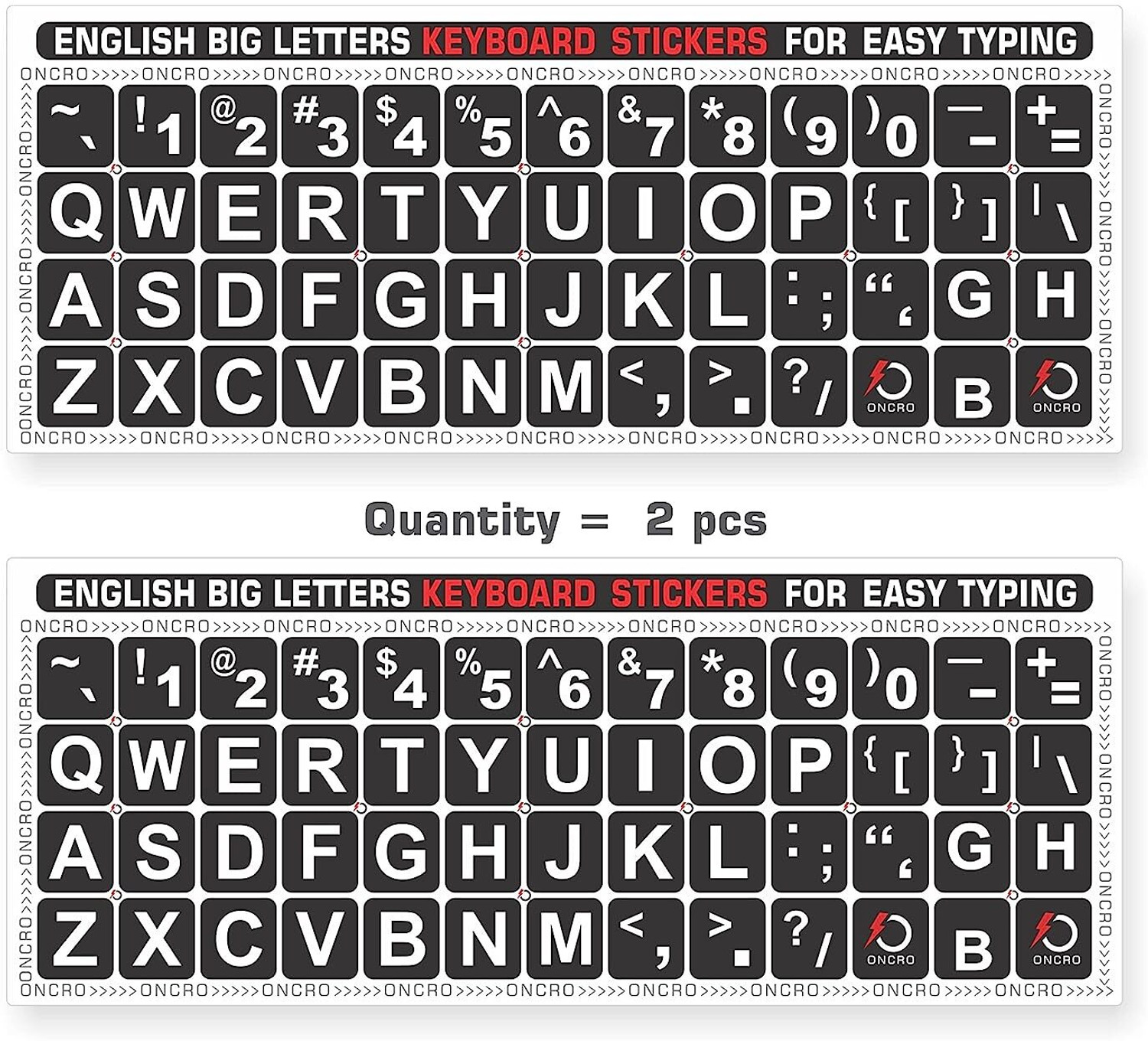 Image of ONCRO Language Typing font English keyboard sticker for laptop alphabets stickers keyboard sticker Laptop Skin Compatible for 15 inch