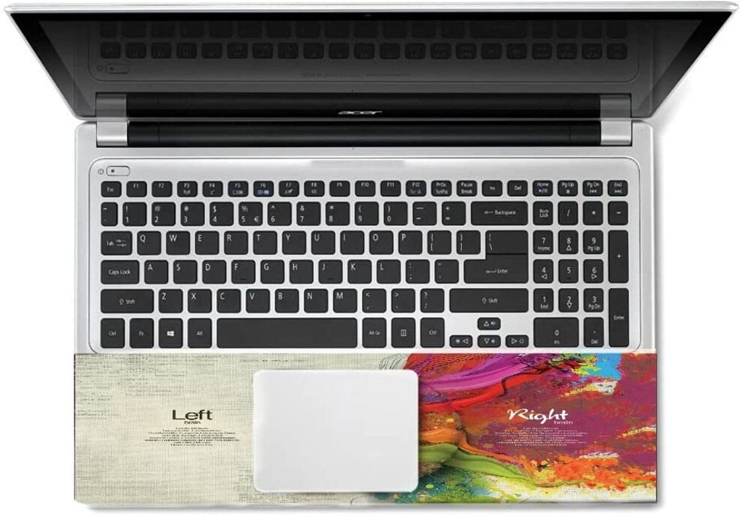 Image of Skinny Full Laptops Skin Bubble-Free HD Quality Sticker FBD SK-14 Left & Right Bain Babble free Vinyl Reusable Laptop Skin Compatible for 15.6 inch