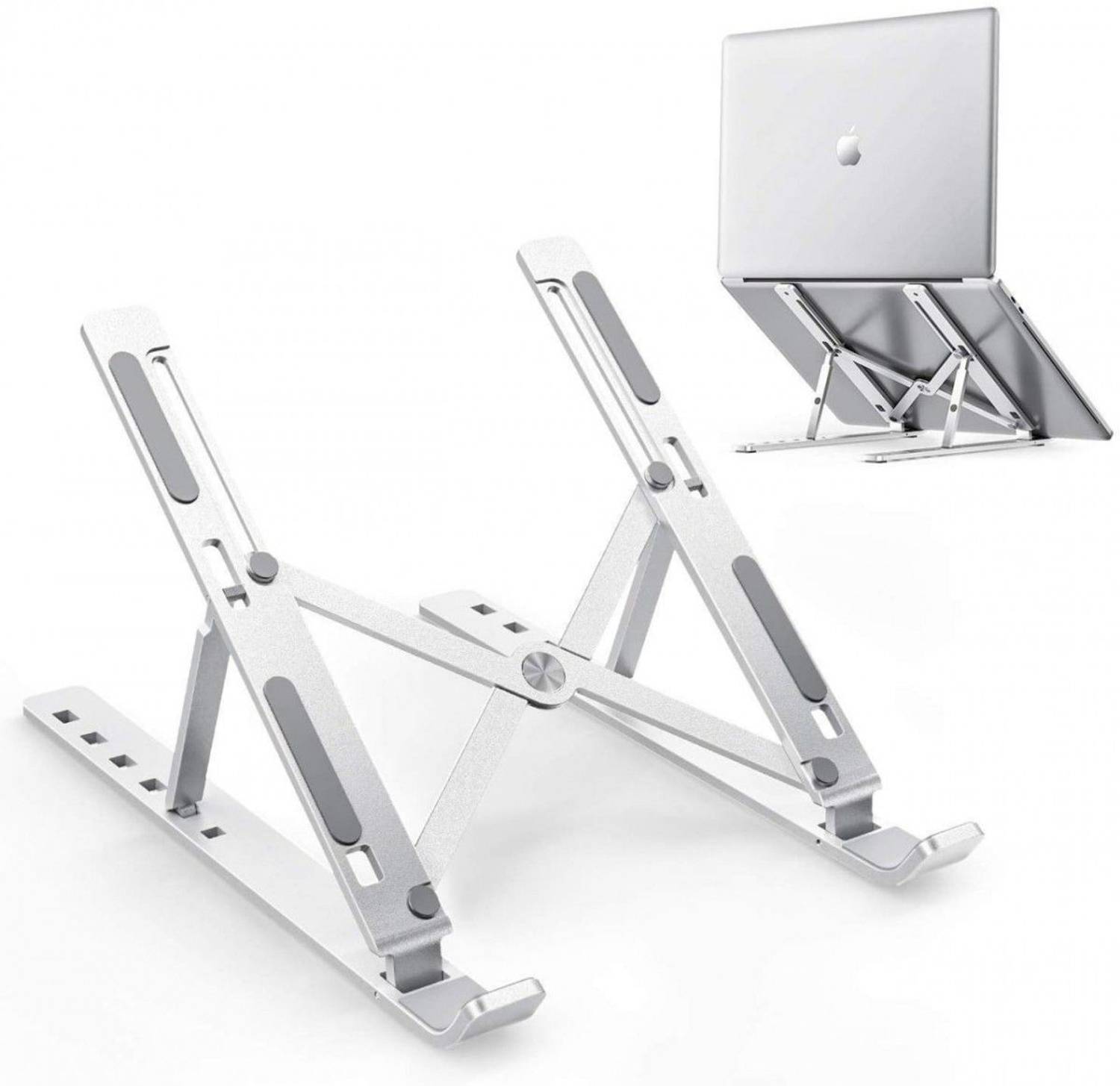 ABlue Clipper Aluminum folding leptop stand Aluminium Rotatable Laptop Stand with Adjustable Height Compatible with 26 - 35 cm Laptops