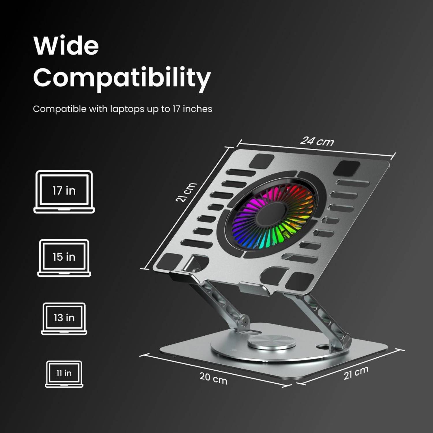 Portronics My Buddy Spinlight Laptop Stand - Image 5