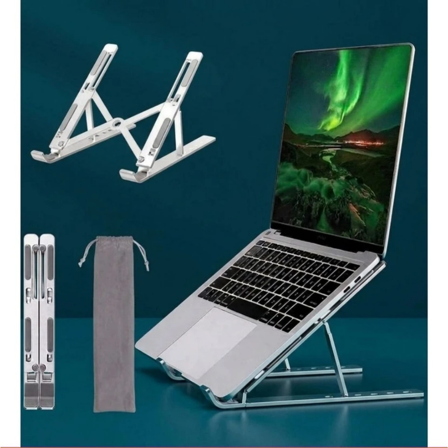 Image of HB ENTERPRISE Laptop Aluminium Stand 13 Aluminium Rotatable Laptop Stand with Adjustable Height Compatible with Universal Laptops