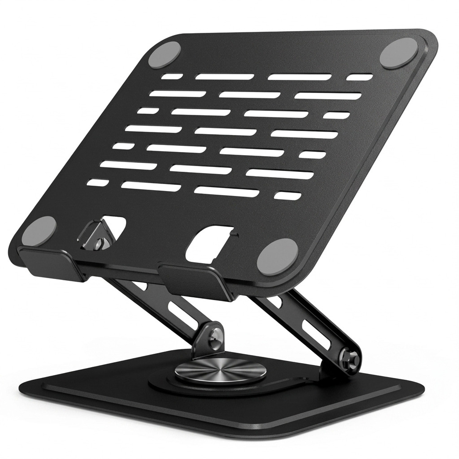 Image of Dyazo Plus 360 Rotating Laptop Stand Foldable Tabletop Riser Upto 15.6 Inch Laptops DZ556 Aluminium Rotatable Laptop Stand with Adjustable Height Compatible with Universal Laptops