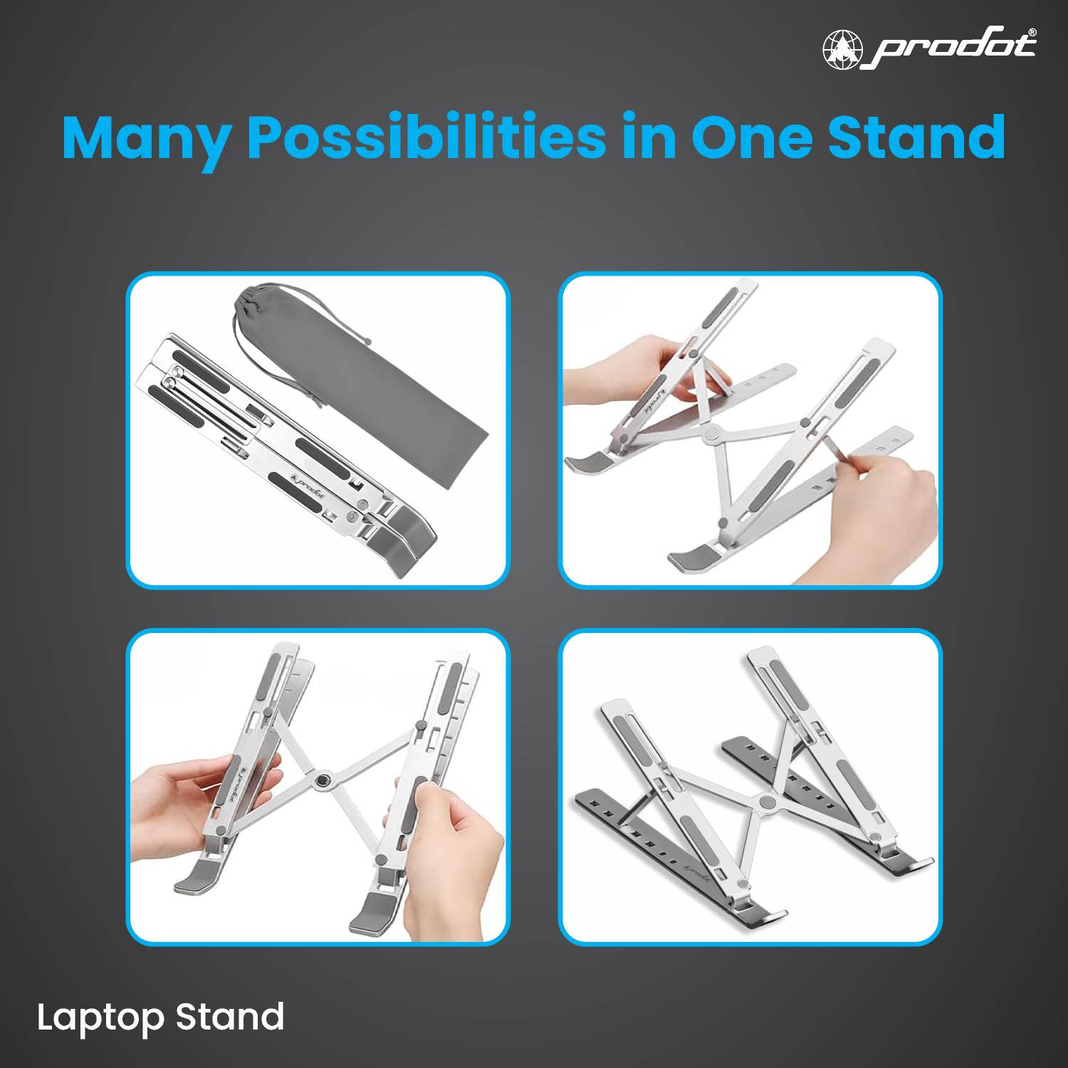 ProDot Multi-Angle Metal Laptop Stand - Image 4