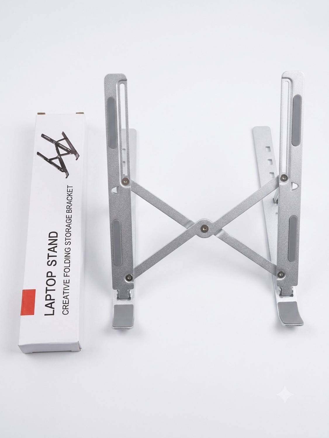 Isha Laptop Stand Stand001 Plated, Stainless Steel, Aluminium Rotatable Laptop Stand with Adjustable Height Compatible with Universal Laptops