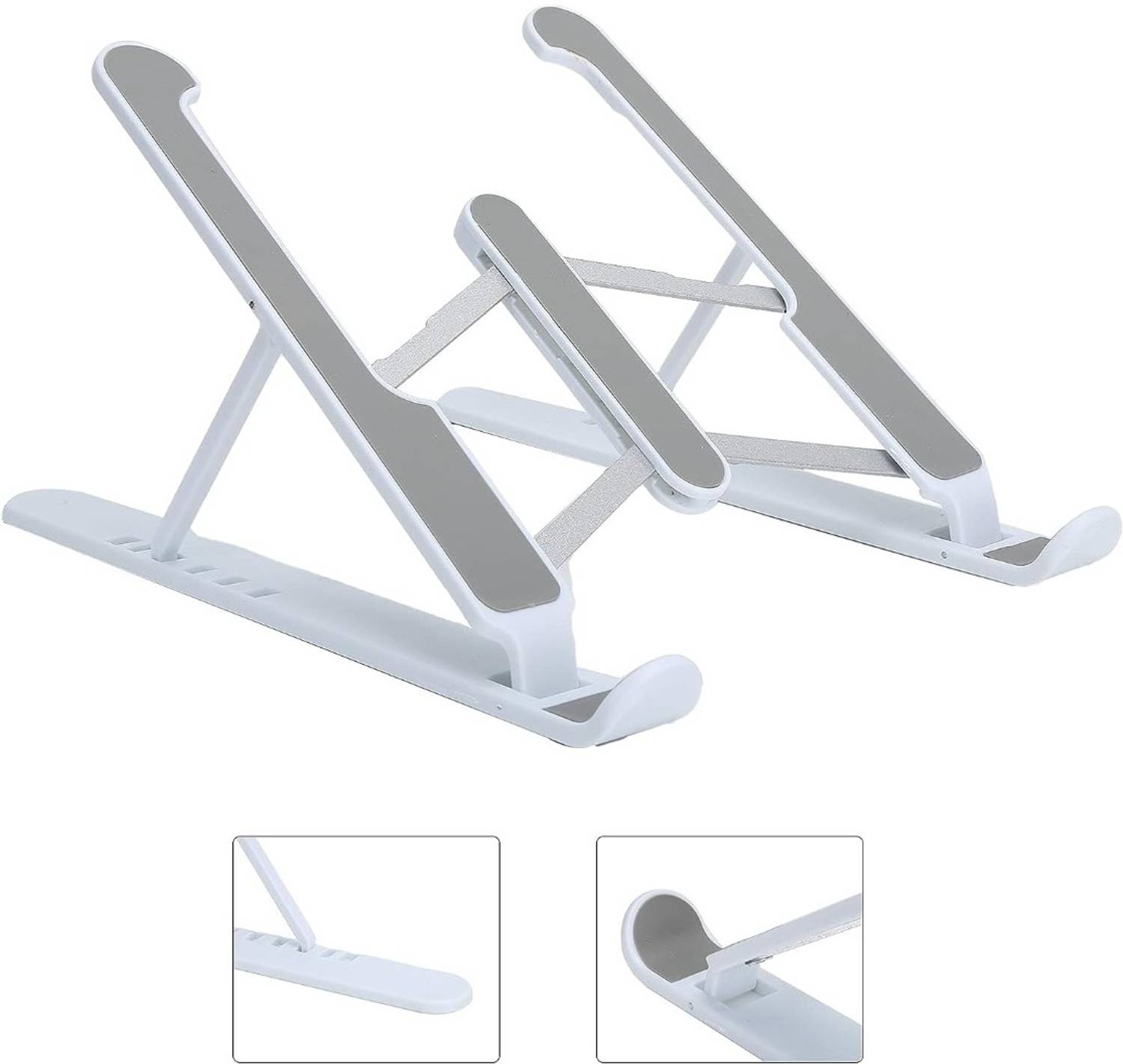 Jjnithyastores Laptop stand LT_STND_010 Plastic, Stainless Steel Laptop Stand with Adjustable Height Compatible with Universal Laptops