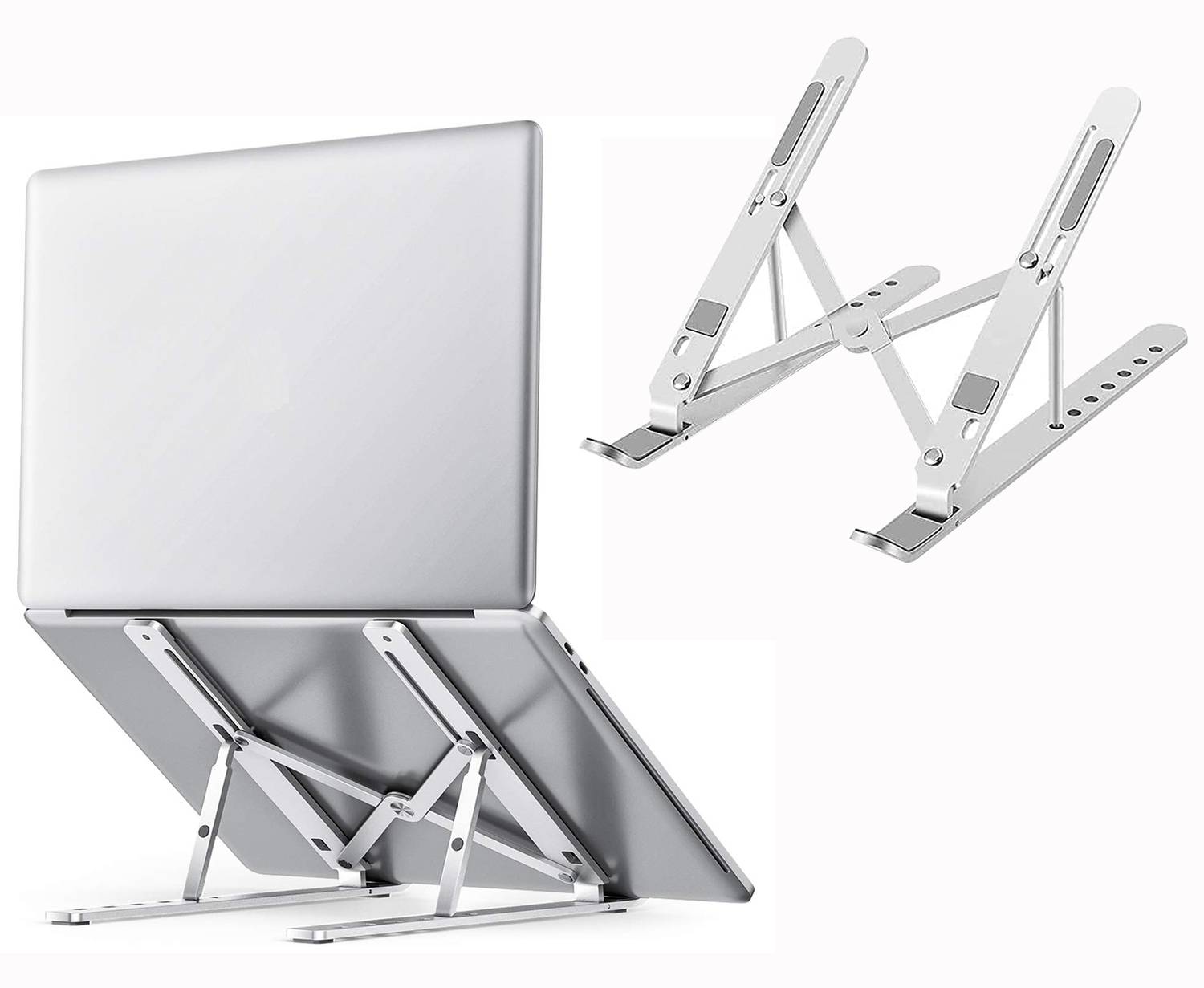 ABlue Clipper Foldable Aluminium Notebook Stand Adjustable Laptop Holder Foldable Aluminium Notebook Stand Adjustable Laptop Holder Aluminium Laptop Stand with Adjustable Height Compatible with Universal Laptops