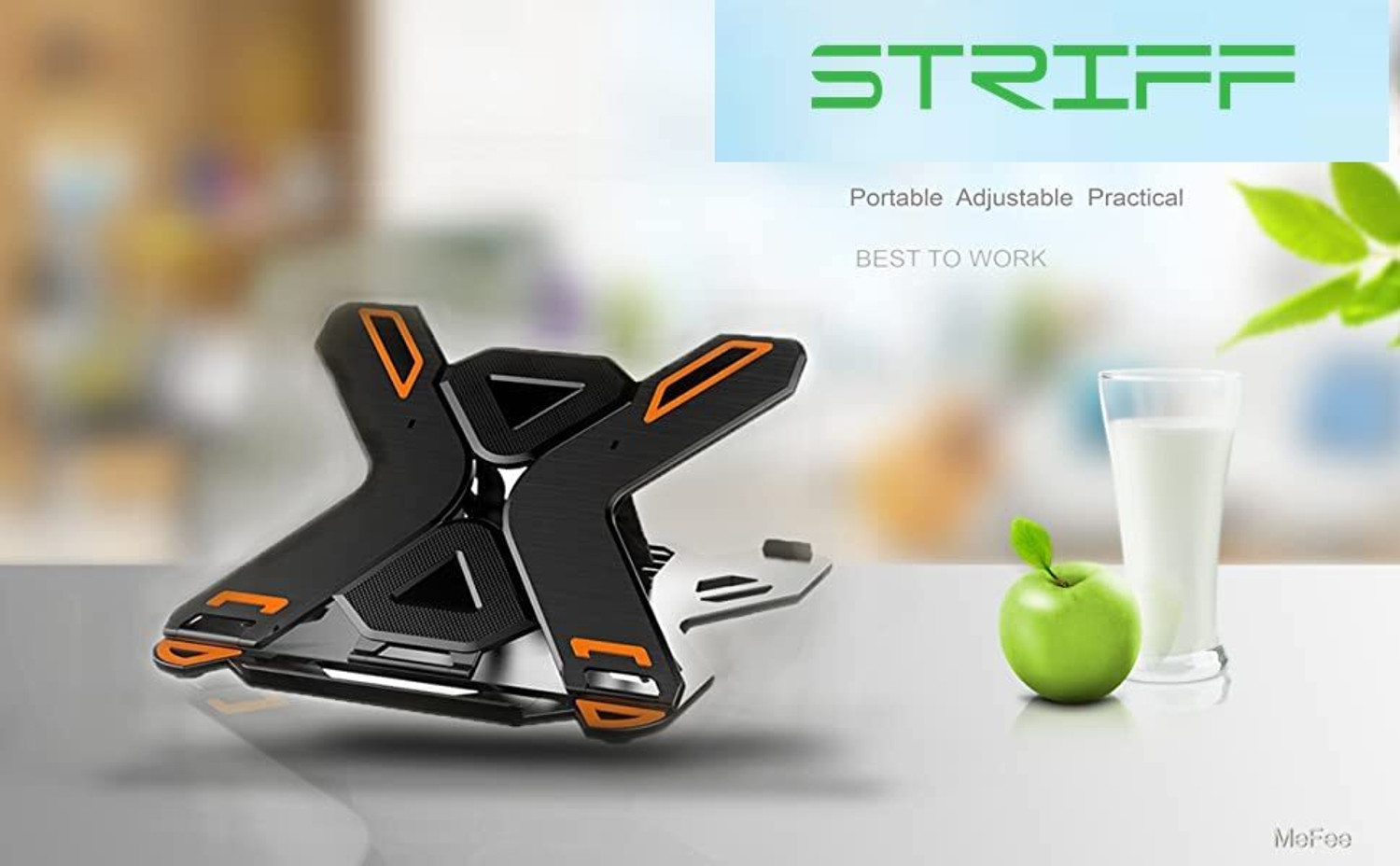 Image of STRIFF X LAPTOP STAND Multi-Angle Stand Phone Stand Portable Foldable Laptop Riser Plastic Desk Stand Laptop Stand with Adjustable Height Compatible with Universal Laptops