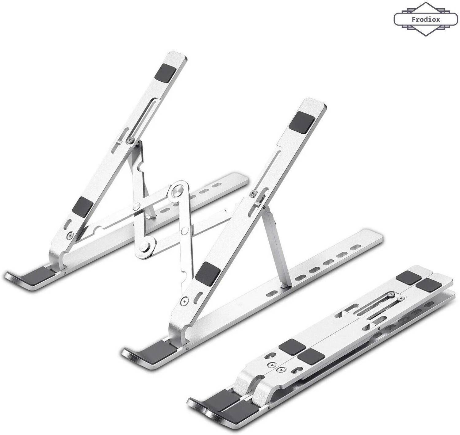 Birlamobilehub Aluminum 6 Adjustable Foldable Portable Laptop Stand Desktop Tablet Stand FR_2 Aluminium Rotatable Laptop Stand with Adjustable Height Compatible with Universal Laptops