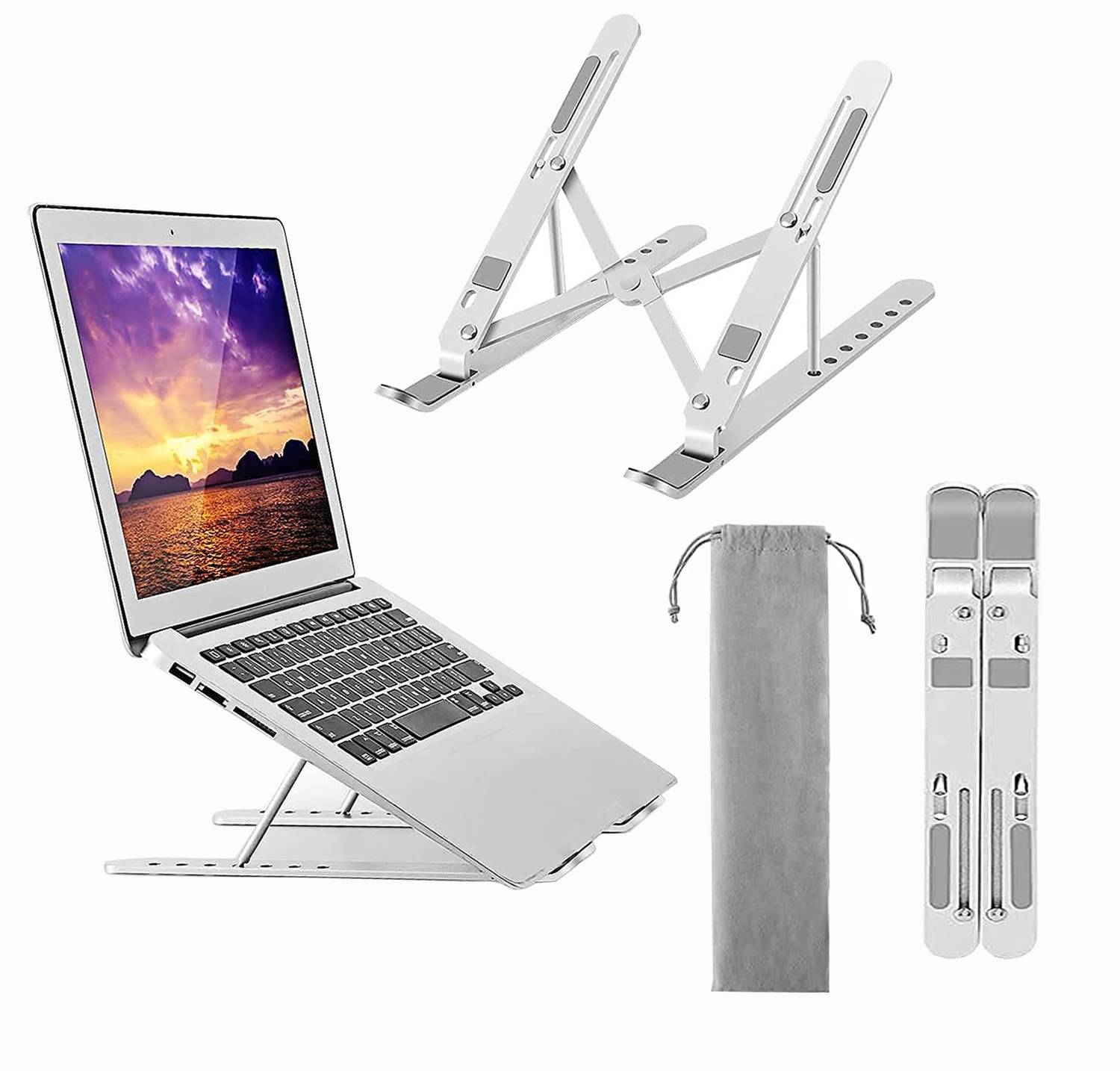 Inverell ALUMINIUM LAPTOP STAND Floor -Desktop Laptop Stand_154 Aluminium Laptop Stand with Adjustable Height Compatible with Universal Laptops