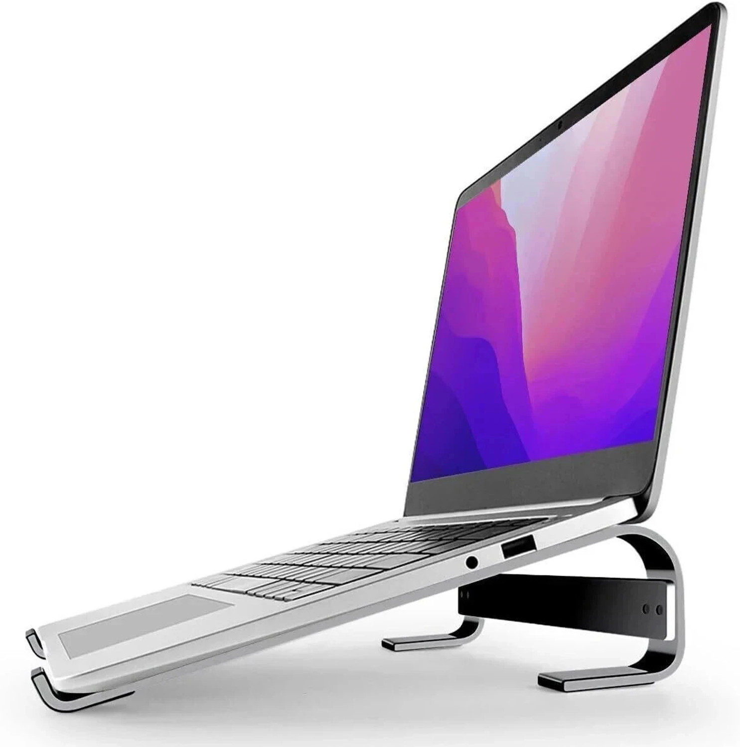 Image of AMEXTRON Laptop Stand Ventilated Lapdesk holder Compatible with Tablets and Laptops Laptop Stand, Er Aluminum Computer Stand, Laptop Riser(upto 15.6 inch) Aluminium Laptop Stand Compatible with 36 - 39cm Laptops