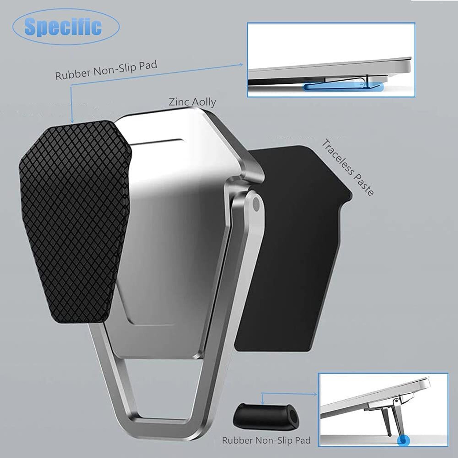 Image of nextwave Mini Laptop Stand Foldable | Compact & Design Aluminum Anti-Slip base 4 IN 1 LAPTOP STAND + BOOK Stand + TAB STAND + MOBILE STAND Aluminium Floor and Desk Stand Rotatable Laptop Stand with Adjustable Height Compatible with Universal Laptops