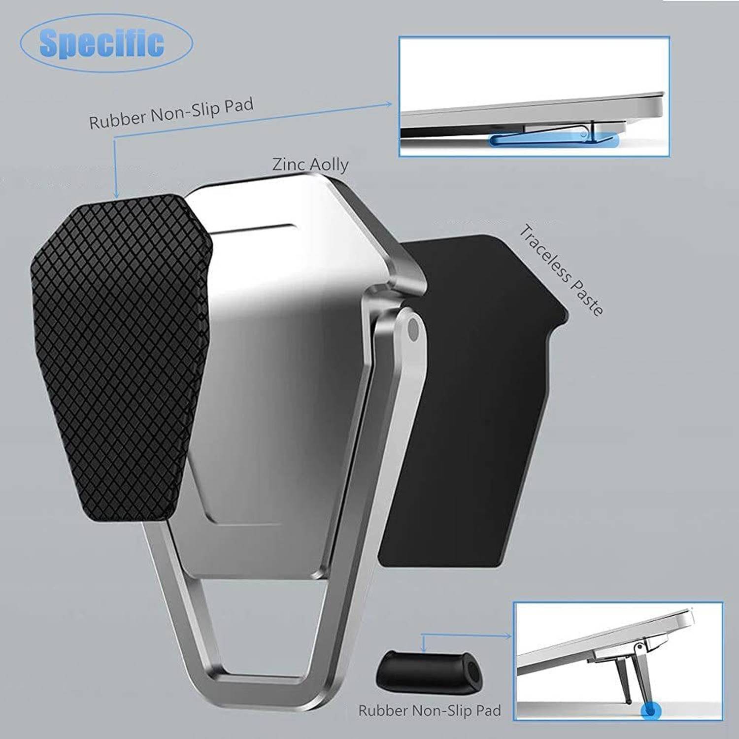 GADGET 2 Pcs Metal Laptop Stand 10-17 Inch 2 Pieces - Image 3