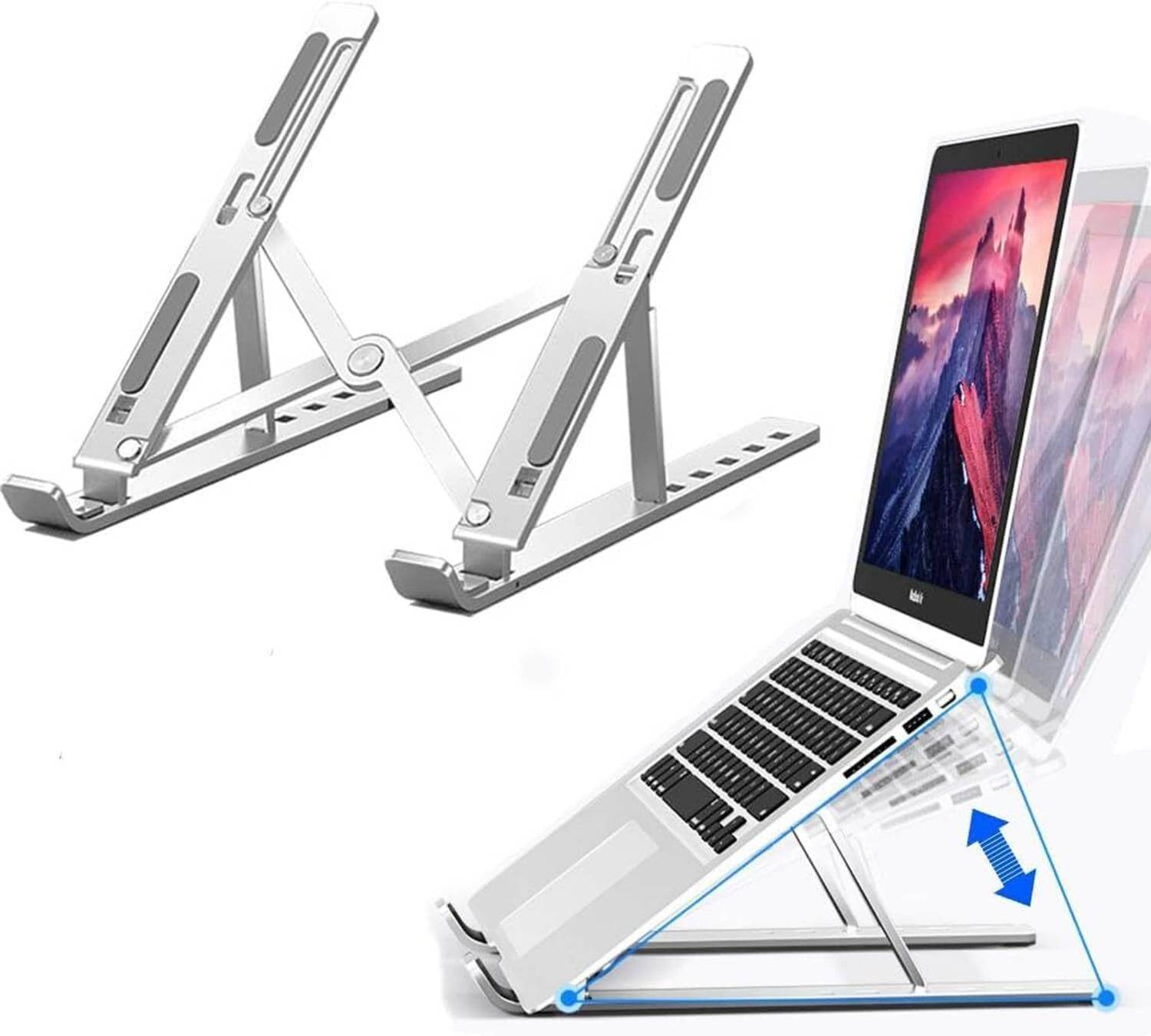 ABlue Clipper Laptop Stand | 7 Angle Adjustable Hight | Foldable Laptop Stand | Portable Stand Iron Rotatable Laptop Stand with Adjustable Height Compatible with Universal Laptops