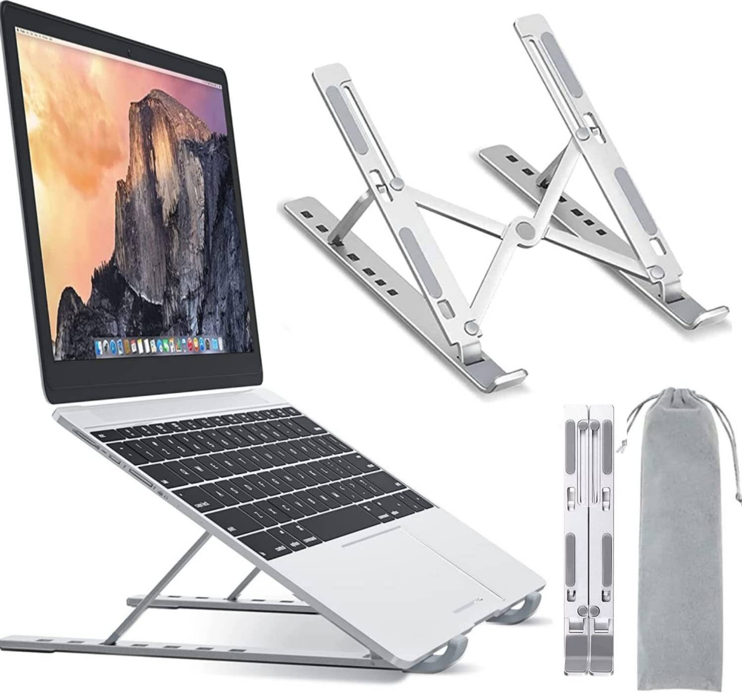 Vidhmahi Laptops STAND Aluminum Alloy Adjustable, Portable, Foldable, Ergonomic, Tablet Laptop Stand_01 Aluminium Rotatable Laptop Stand with Adjustable Height Compatible with Universal Laptops