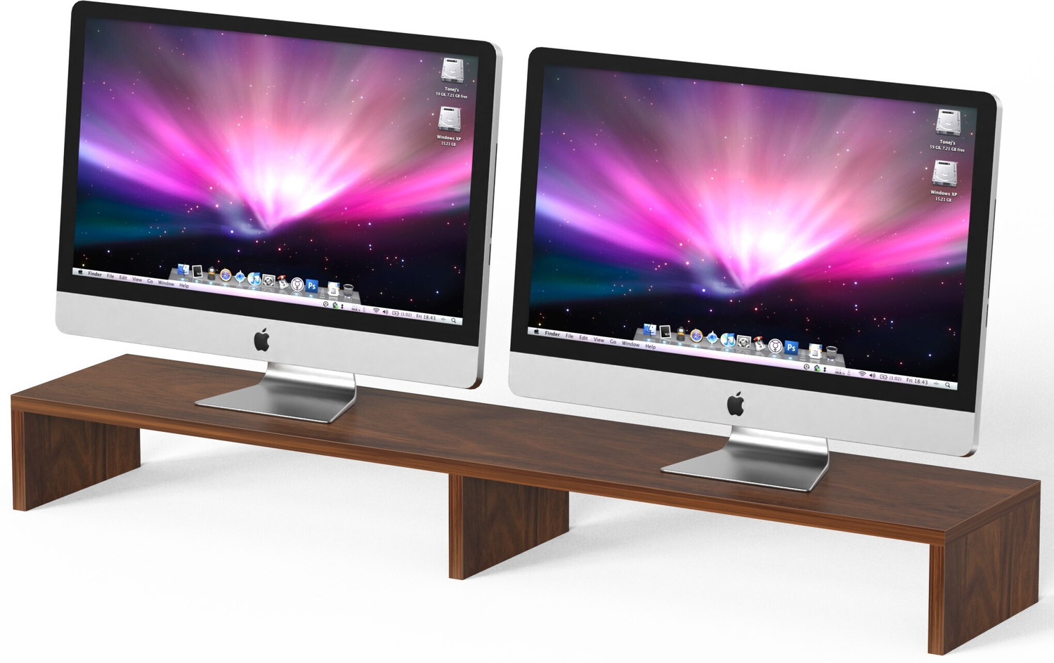 Image of BLUEWUD Norel Large Monitor Computer PC Screen Height Riser Stand Gaming Desk for Table Norel Wooden Laptop Stand Compatible with Universal Laptops