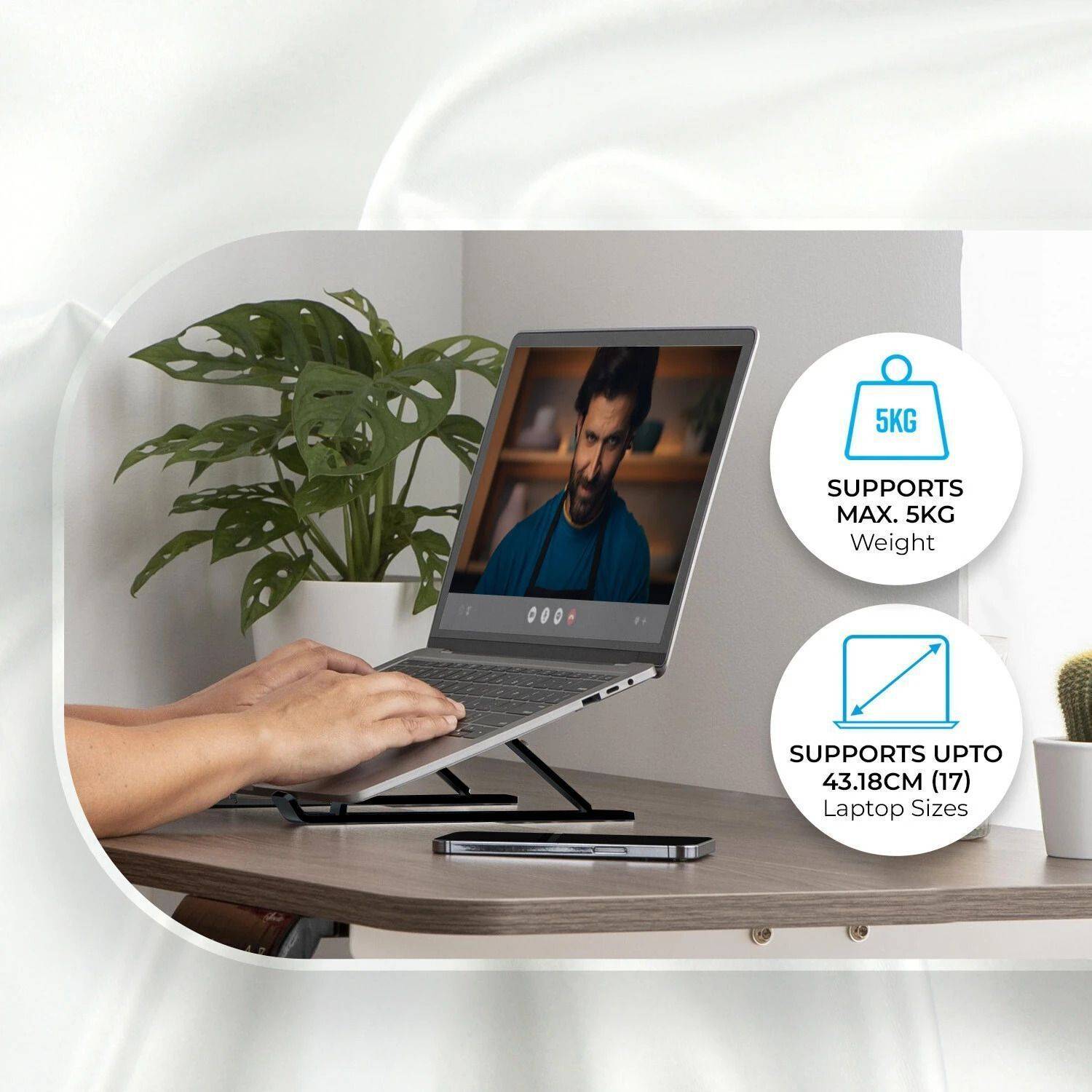 ZEBRONICS Zeb-NS1000 Laptop Stand with Adjustable Height - Image 5