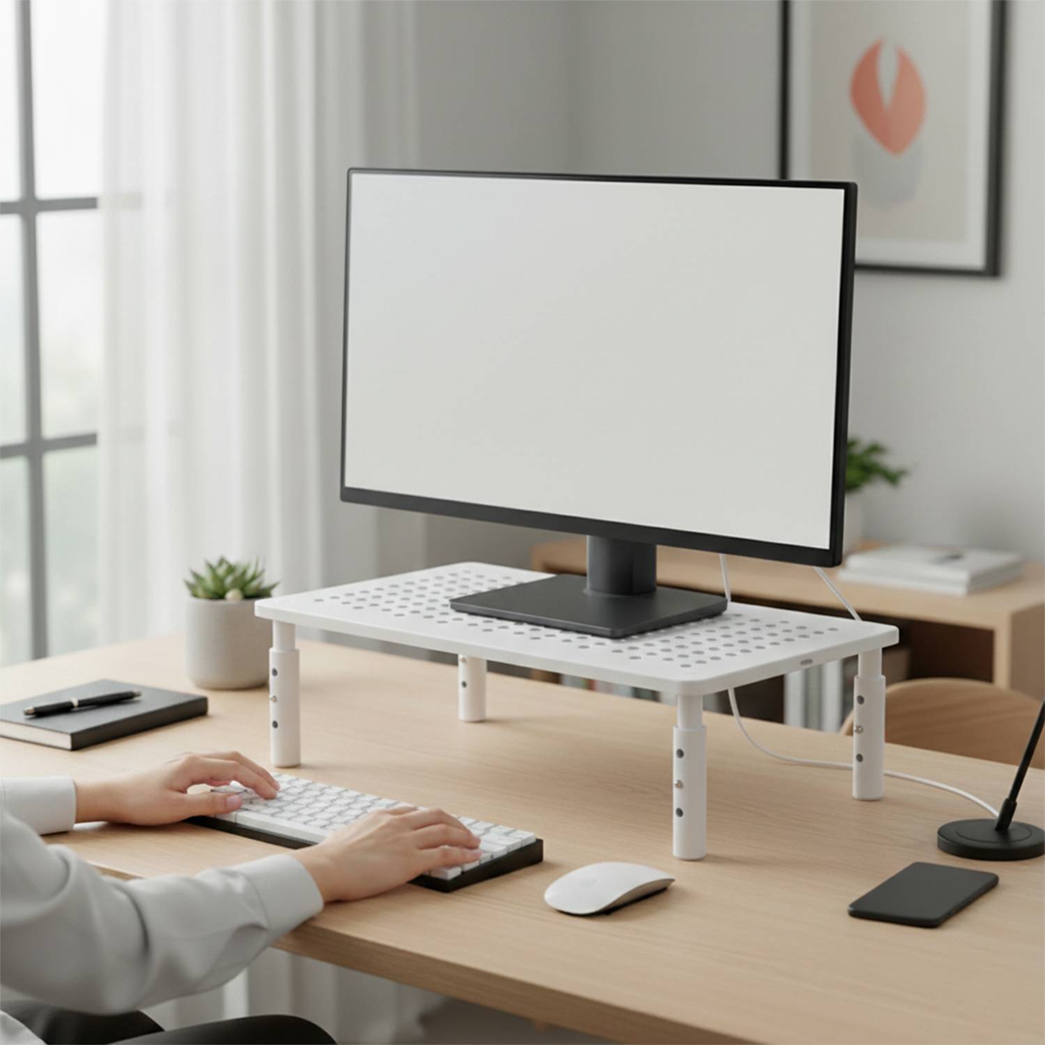 SYGA PC Stand Steel Laptop Stand with Adjustable Height Compatible with Universal Laptops