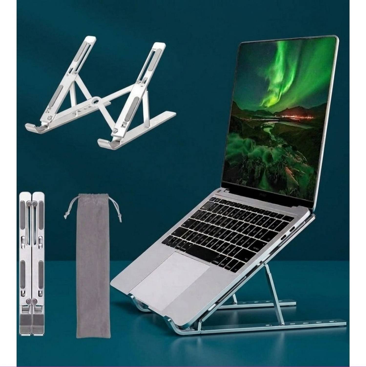 gifthub LAPTOP STAND_91 Aluminium Rotatable Laptop Stand with Adjustable Height Compatible with Universal Laptops