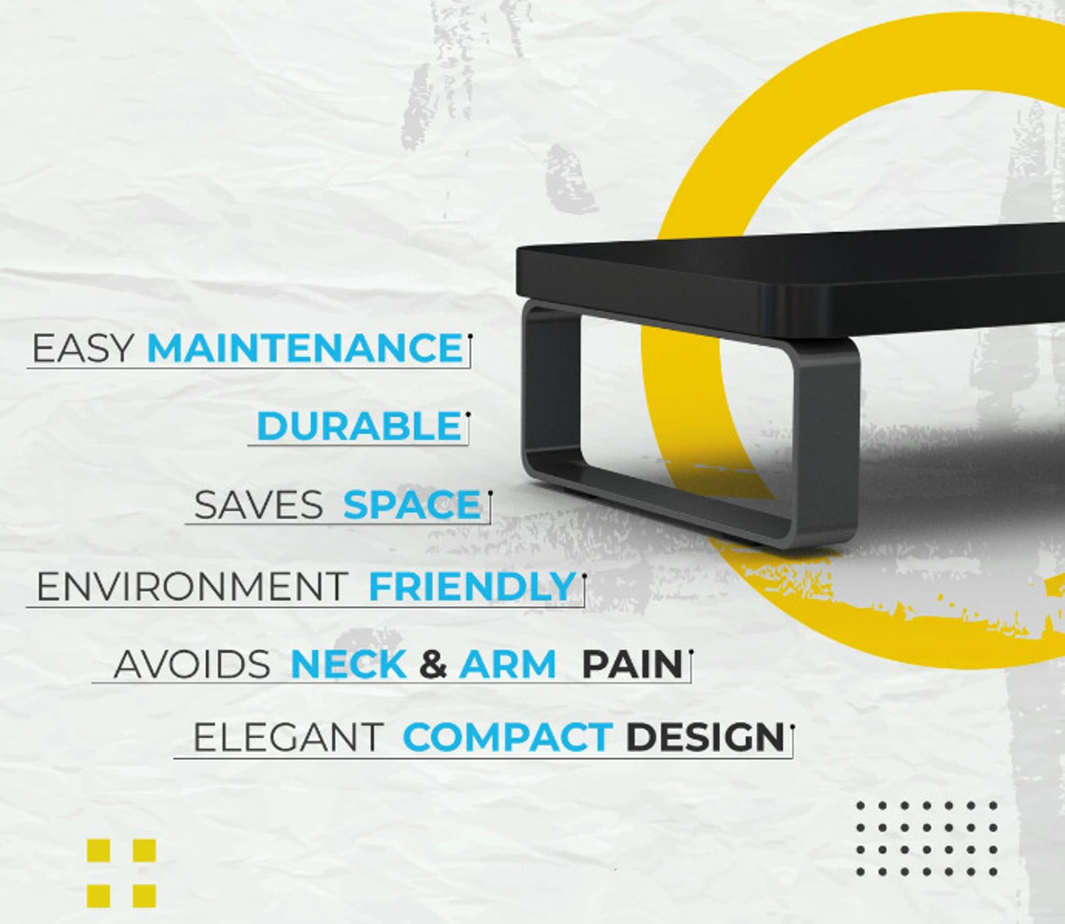 Image of Dwhandicrafts monitor stand for desk wooden monitor riser computer screen stand Wooden Monitor Stand Riser for Desk | Computer Screen Stand with Metal Legs | Wooden Laptop Stand Compatible with 40 - 44cm Laptops