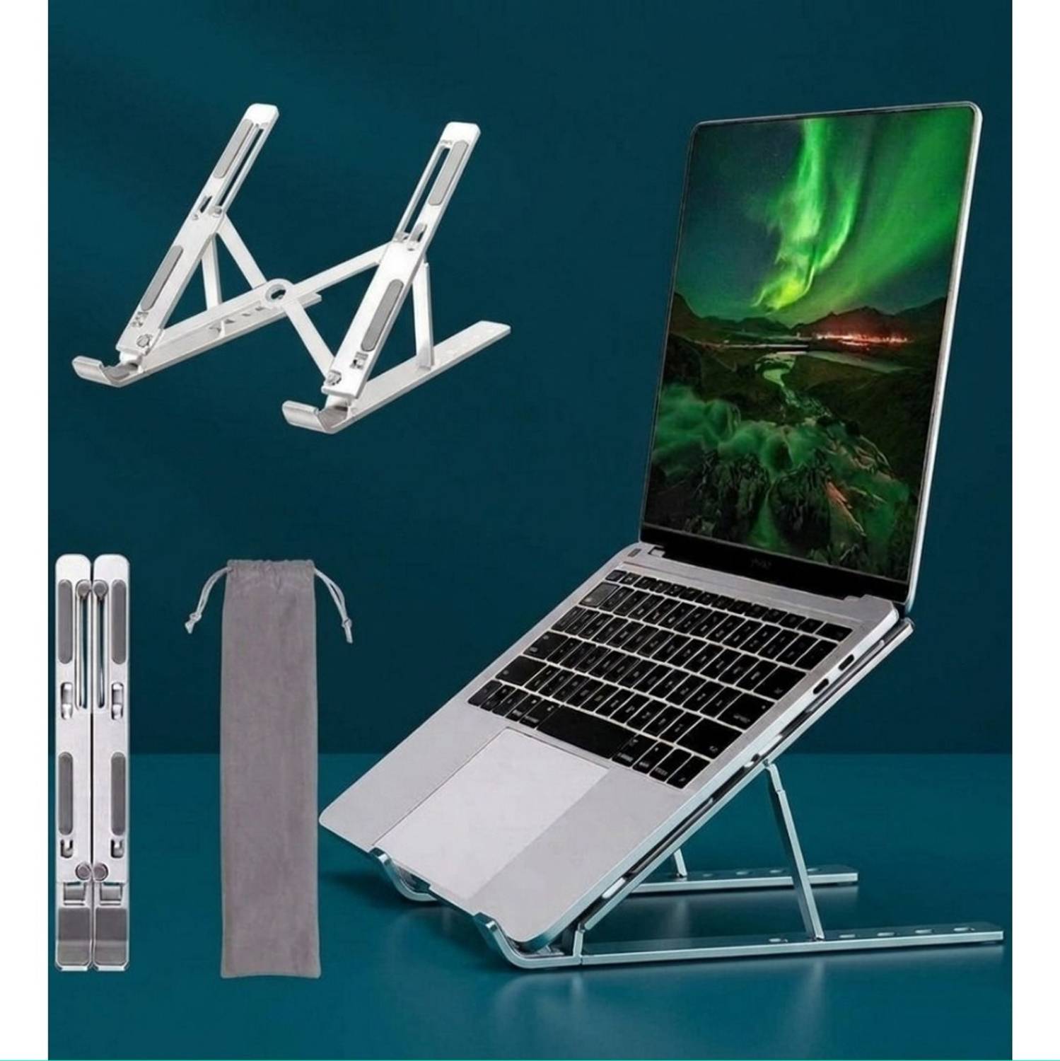 gifthub LAPTOP STAND_47 Aluminium Rotatable Laptop Stand with Adjustable Height Compatible with Universal Laptops